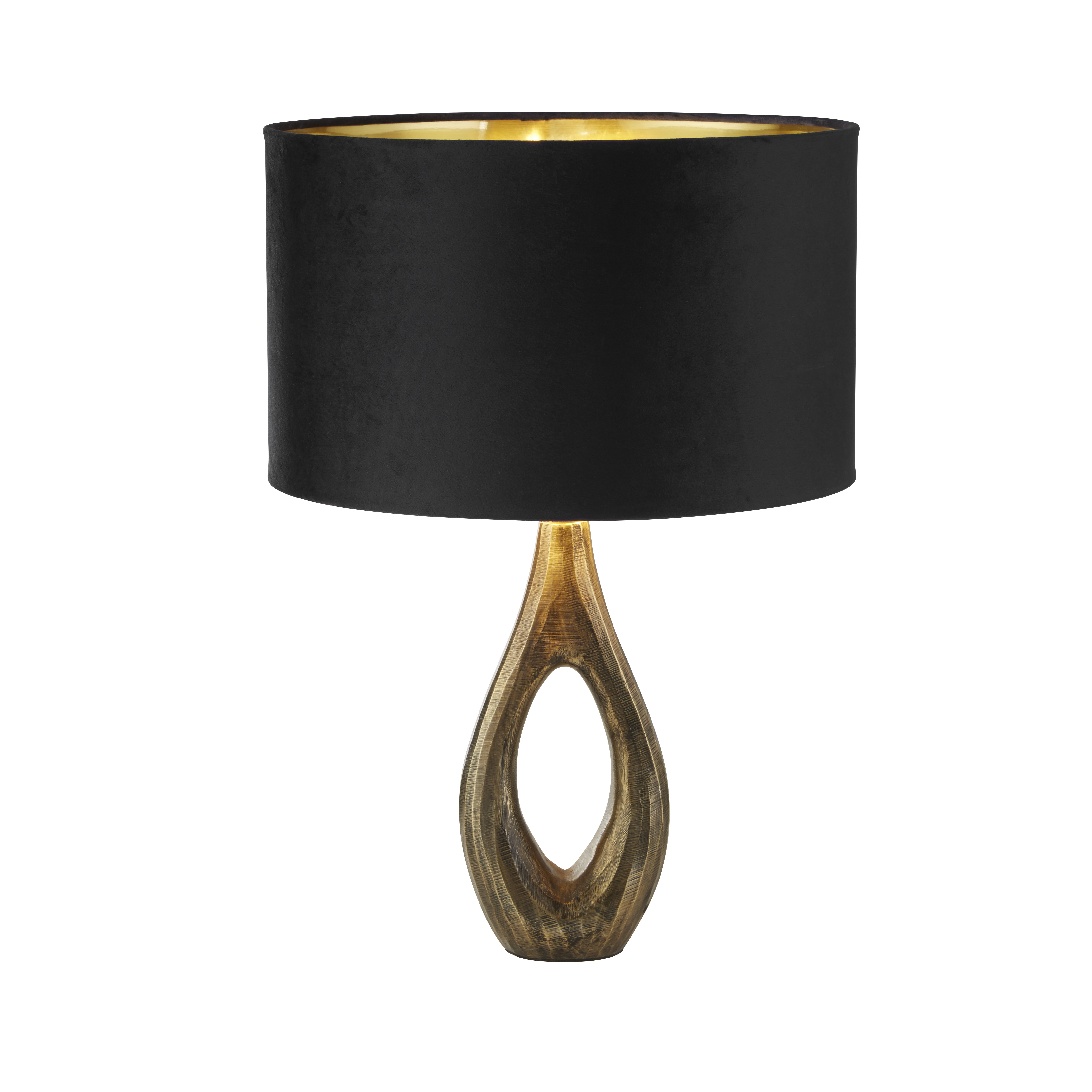 Searchlight Bucklow - lampe à poser - Ø cm - noir, laiton antique et or