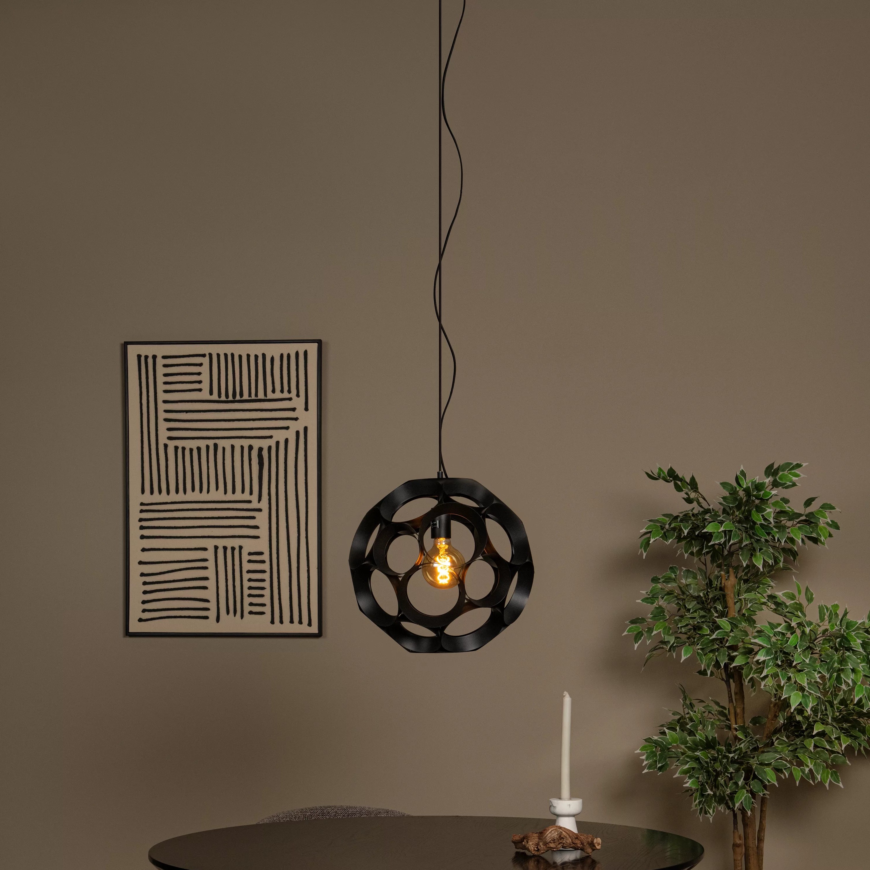 Lucide Hannelore - lampe suspendue - Ø ,8 cm - noir
