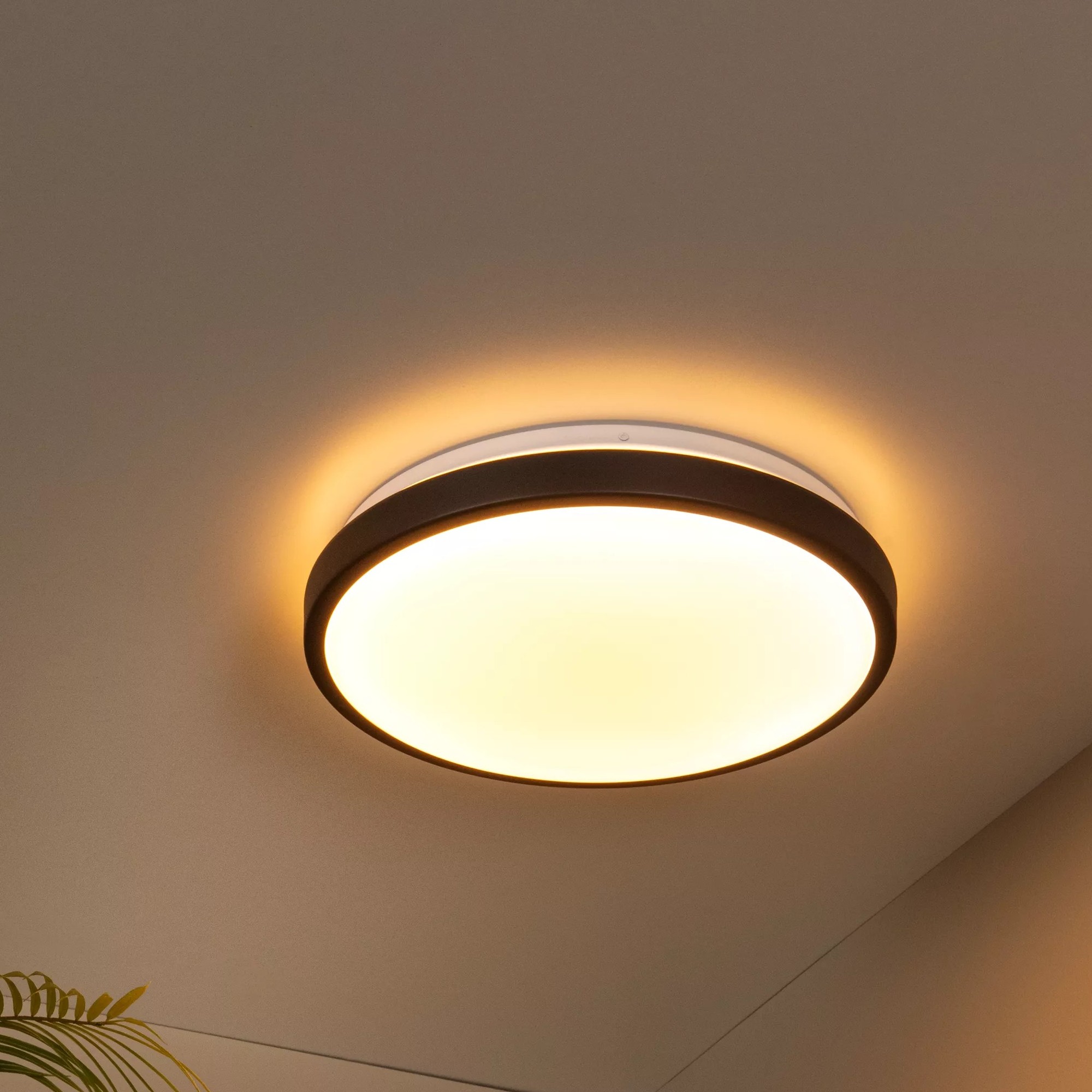 Lucide Dasher - plafonnier - Ø 34,8 x 9,8 cm - 18W LED inclus - IP44 - noir