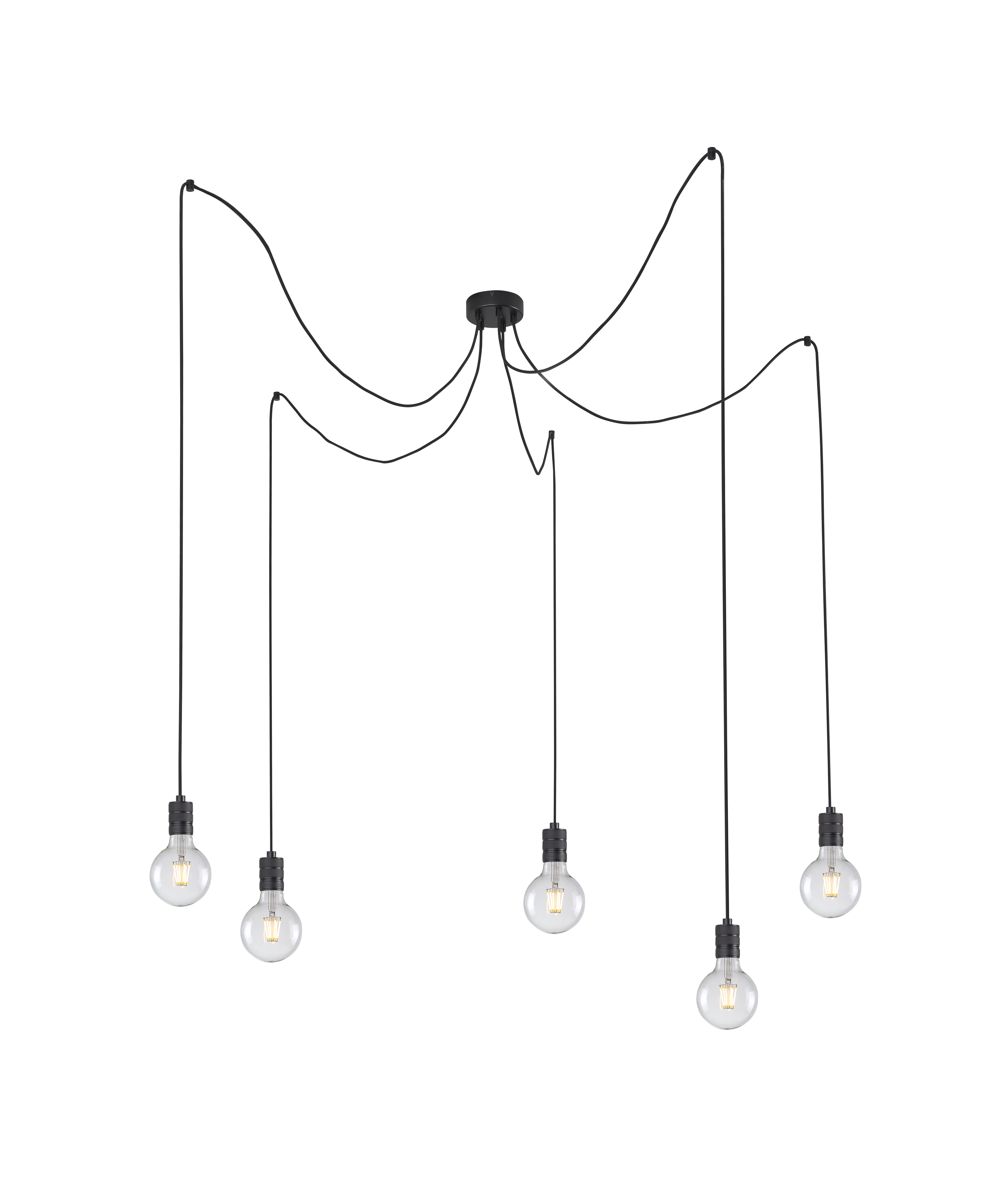 Artdelight Spin – suspension 5 lumières – Ø 4,7 x 7,5 cm – noir