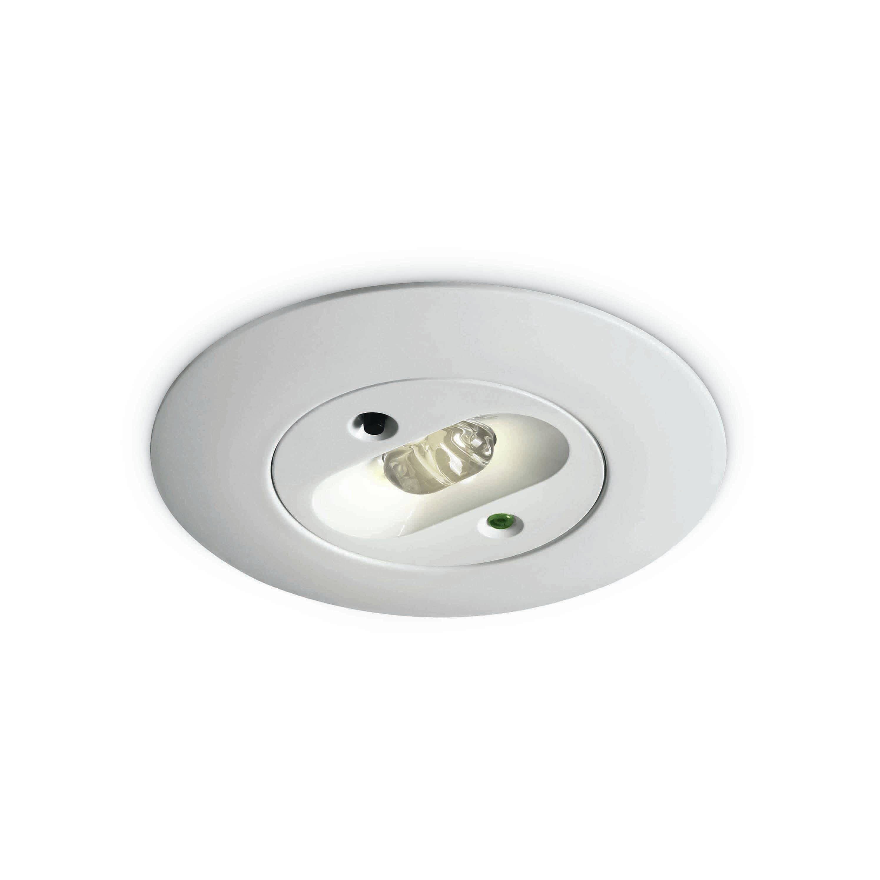 ONE Light Emergency LED - spot à encastrer - Ø 85 mm, Ø 72 mm à encastrer - 3W LED inclus - blanc