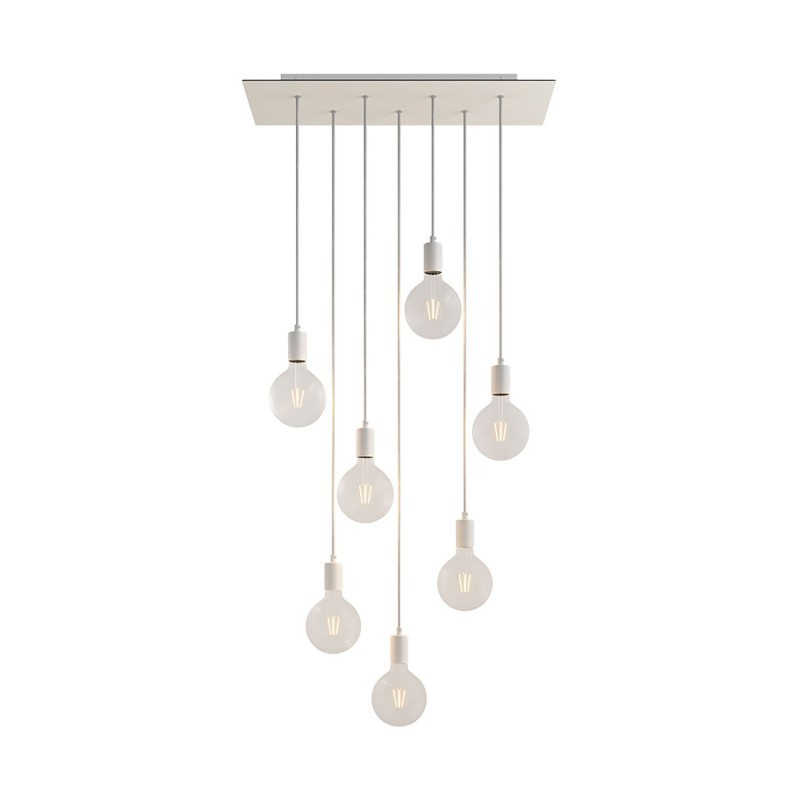 Creative Cables - lampe suspendue 7L - 67,5 x - blanc