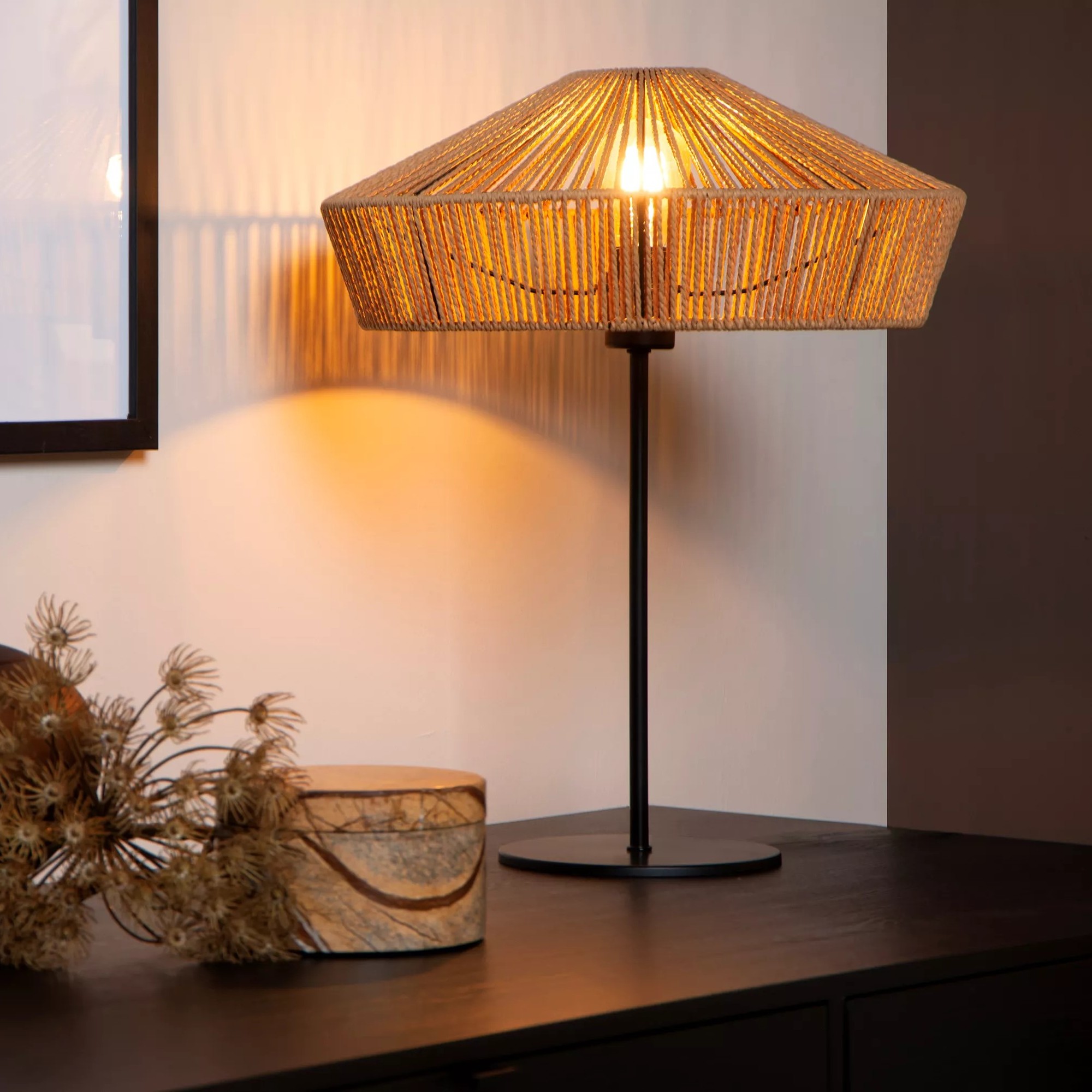 Lucide Yunkai - lampe à poser - Ø cm - bois