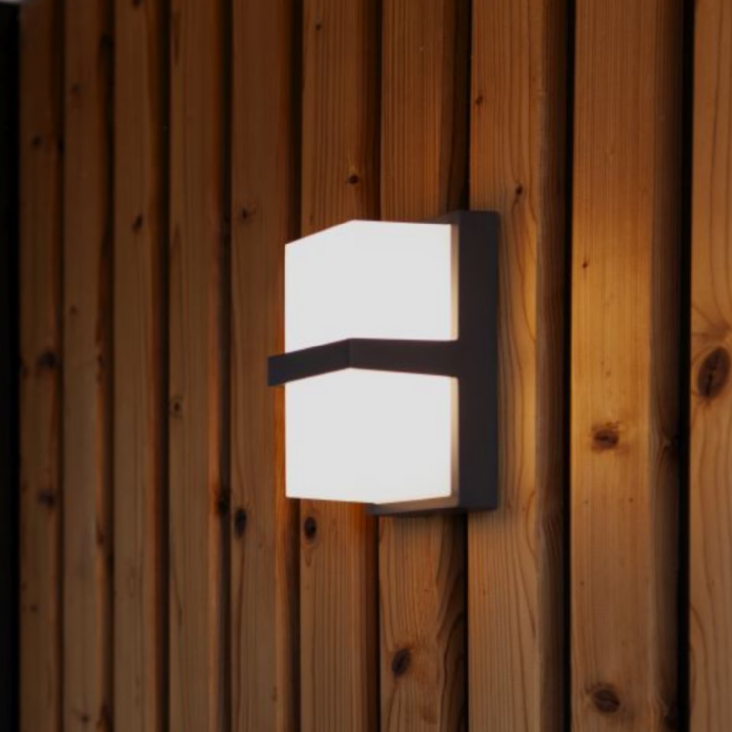 Lutec Stela - applique murale extérieure - 9,5 x ,2 cm - 14W LED inclus - IP54 - gris foncé