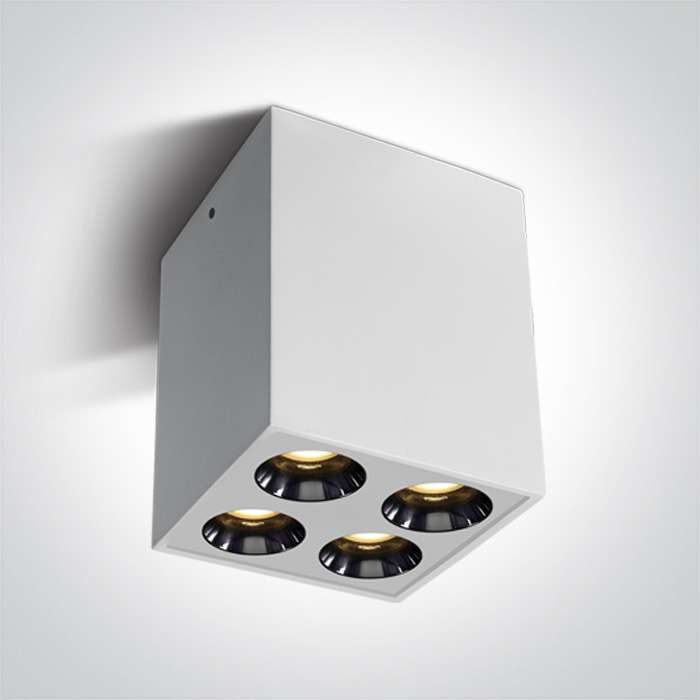 ONE Light Dark Light Plafonniers - spot en saillie 4L - 6,6 x 6,6 x 8,3 cm - 10W LED inclus - blanc