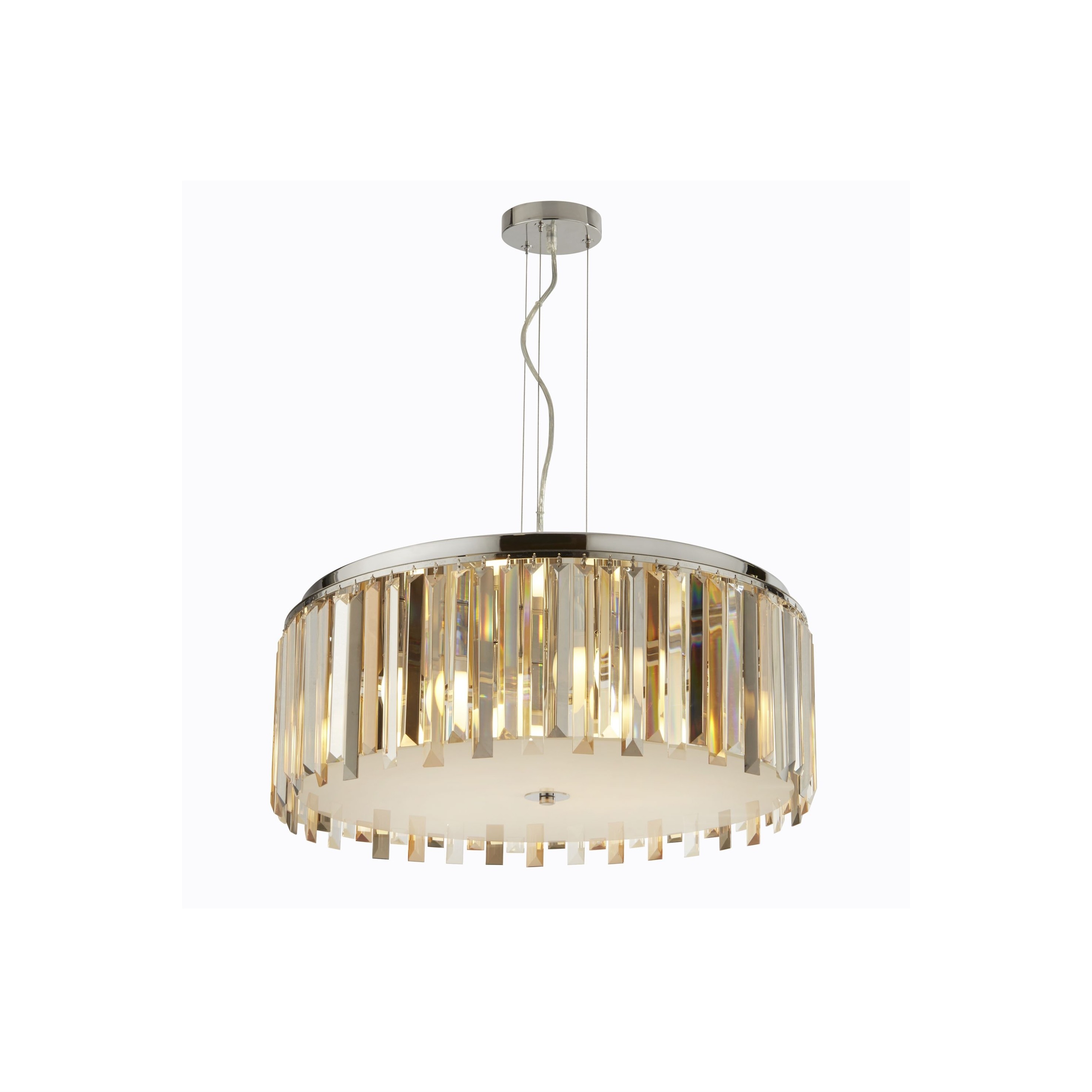Searchlight Clarissa - lampe suspendue - Ø cm - ambre et chrome