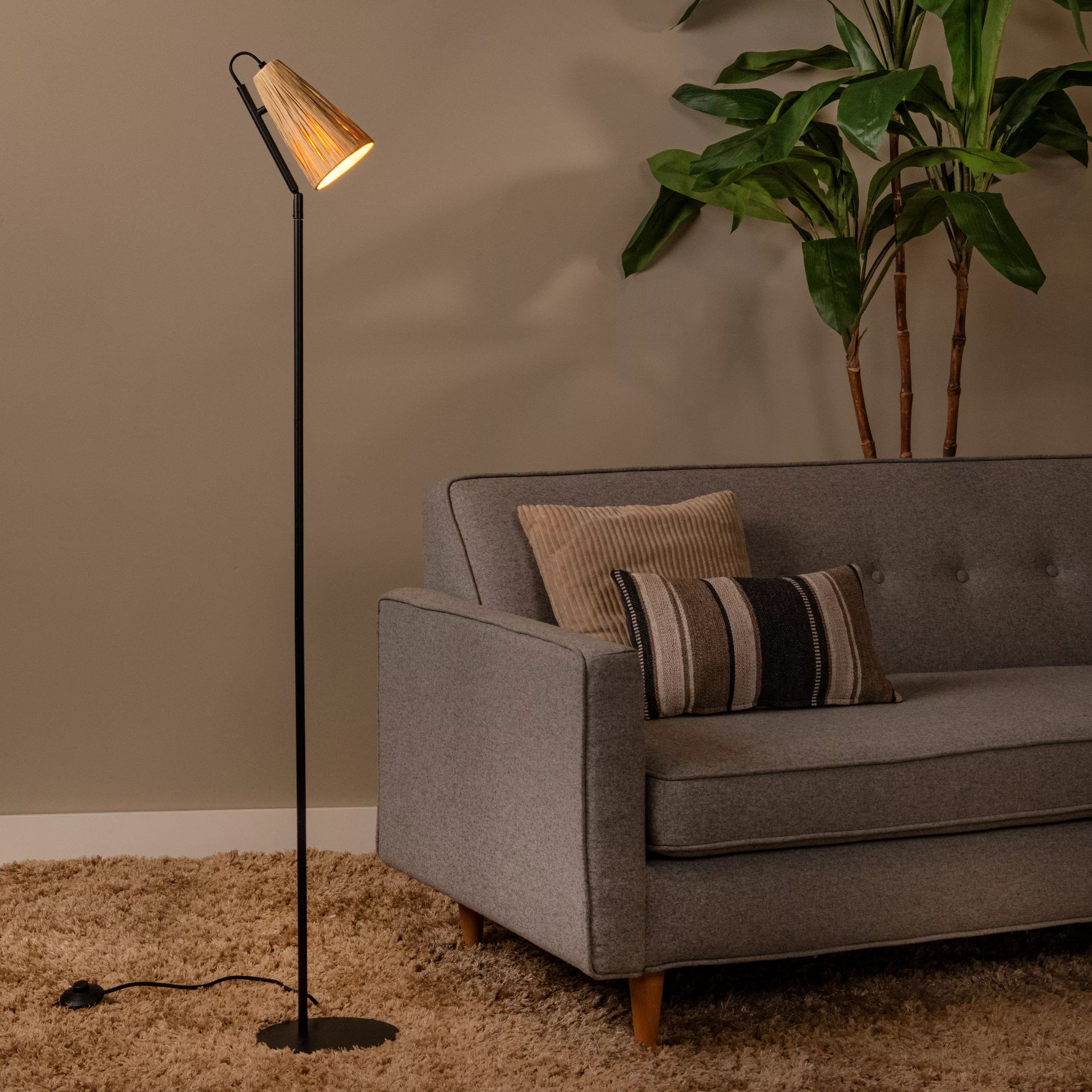 Lucide Bensen - lampadaire - Ø cm - naturel