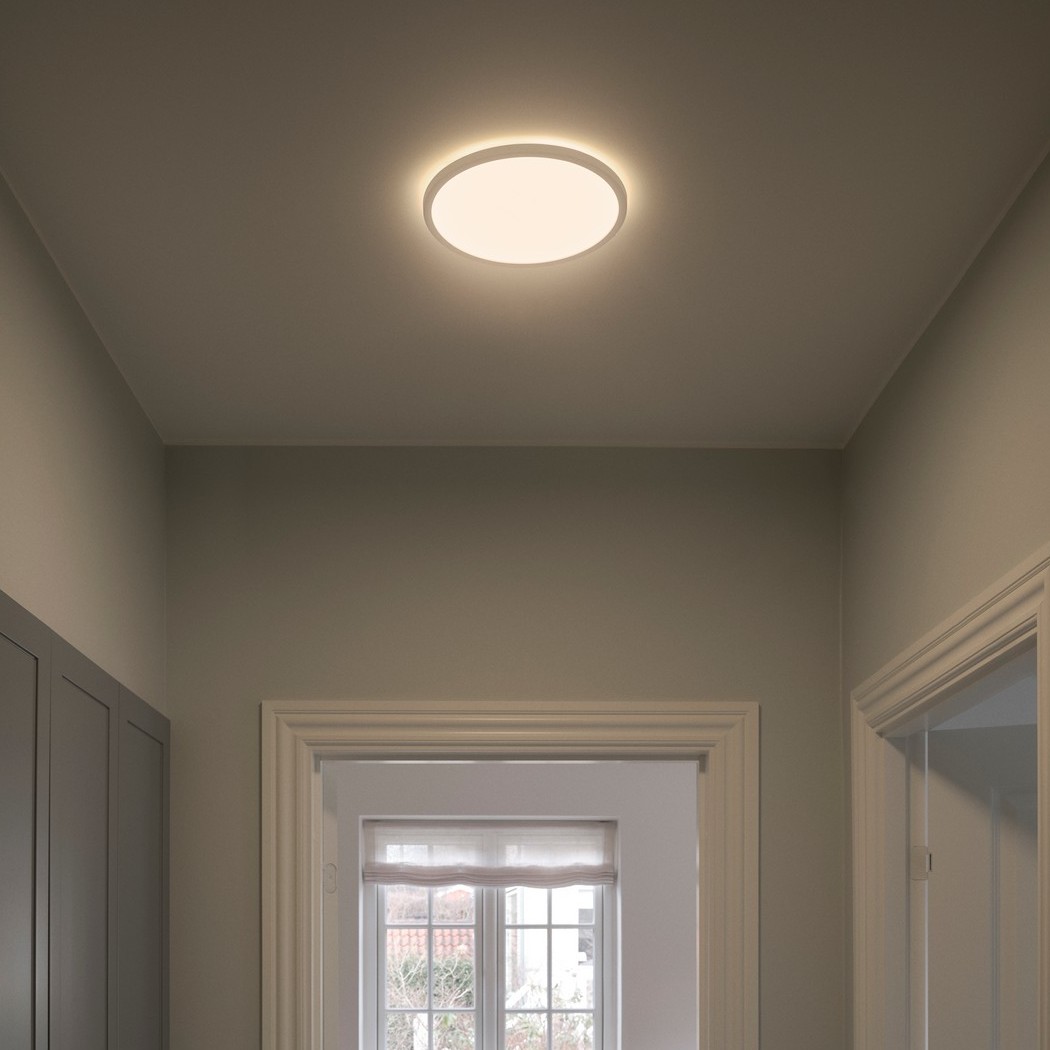 Nordlux Oja 29 - plafonnier - Ø 29,4 x 3,8 cm - 18W LED inclus (2700K) - IP54 - blanc