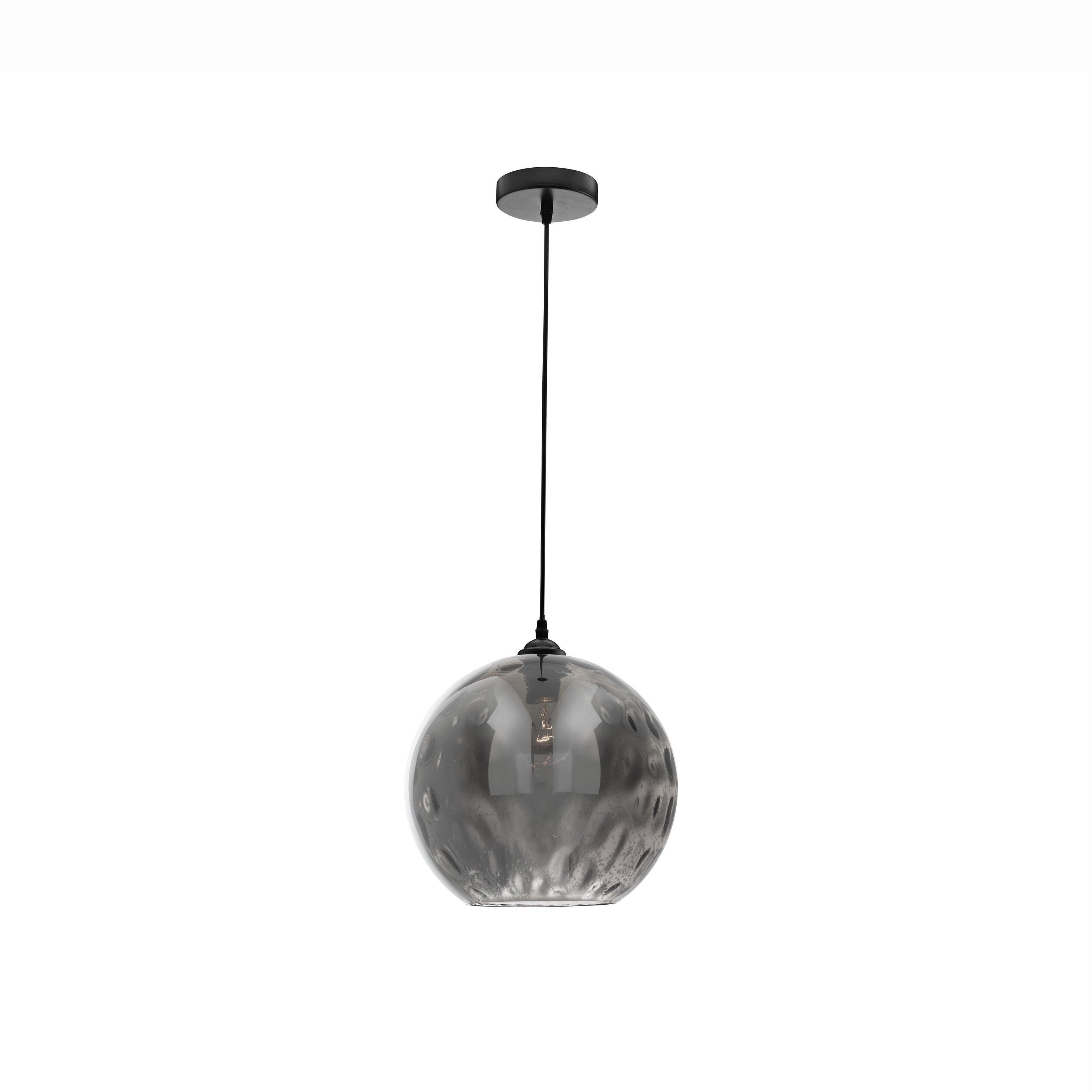 Nova Luce Jerardo - lampe suspendue - Ø cm - verre fumé avec bulles
