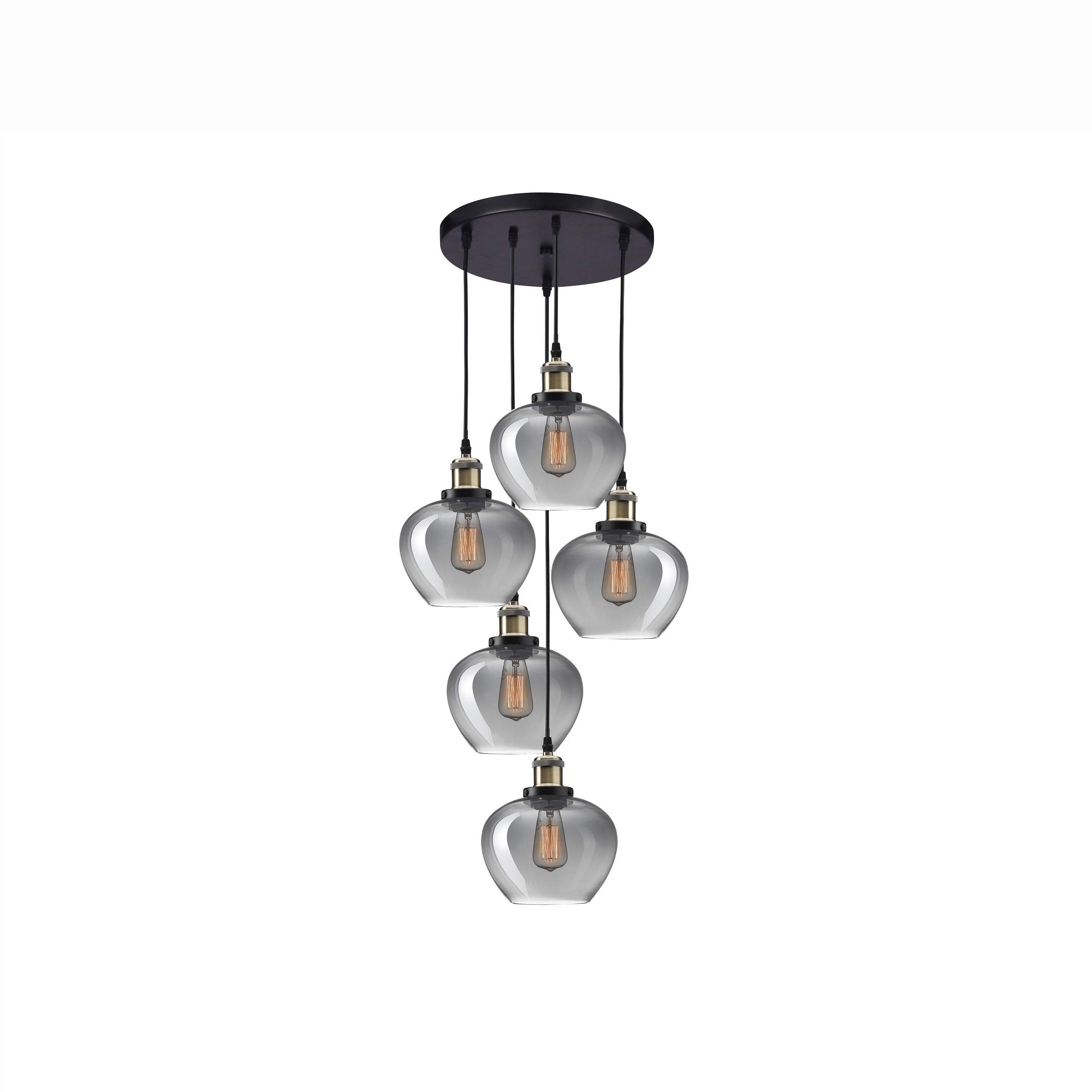 Nova Luce Cedro - lampe suspendue - Ø cm - verre fumé