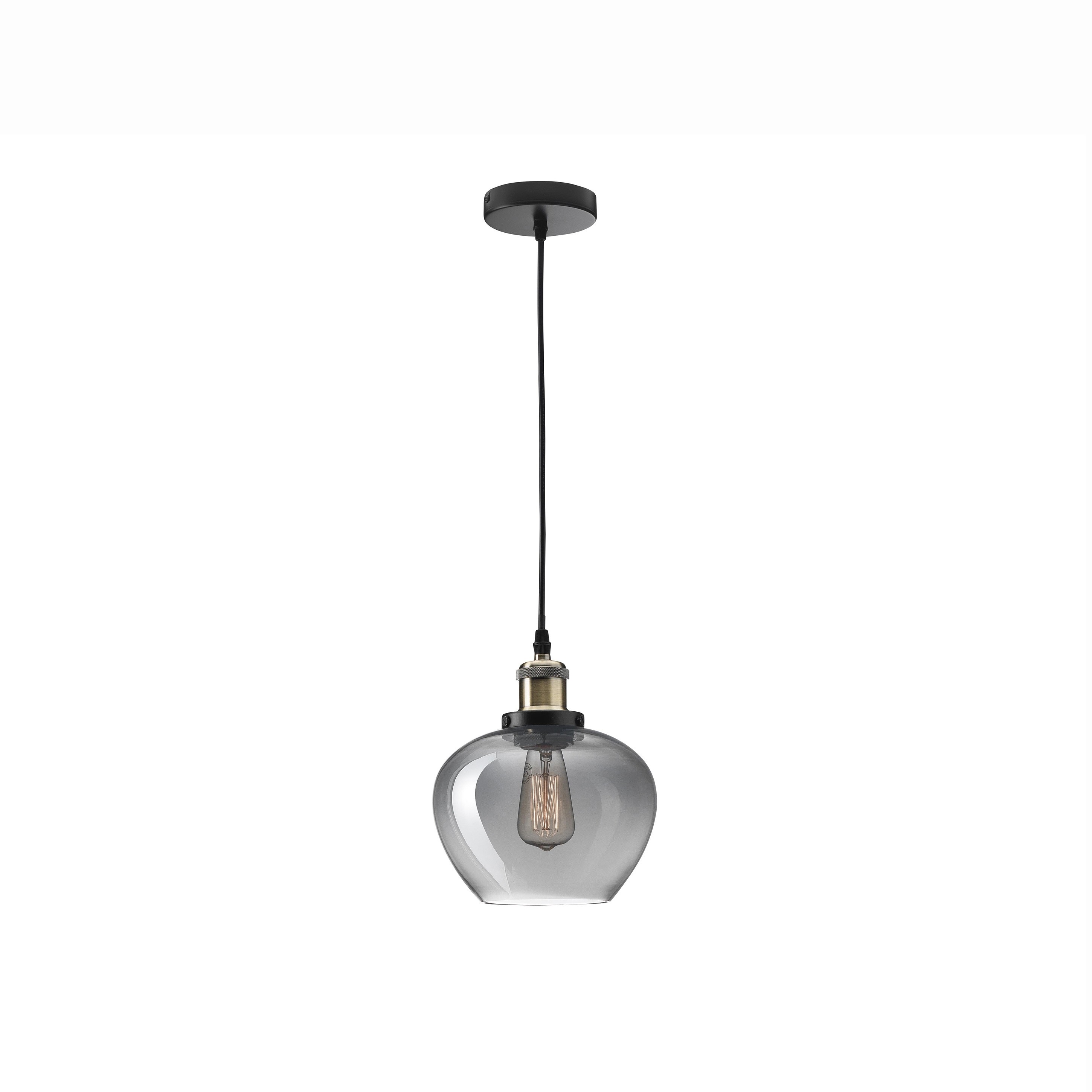 Nova Luce Cedro - lampe suspendue - Ø cm - verre fumé