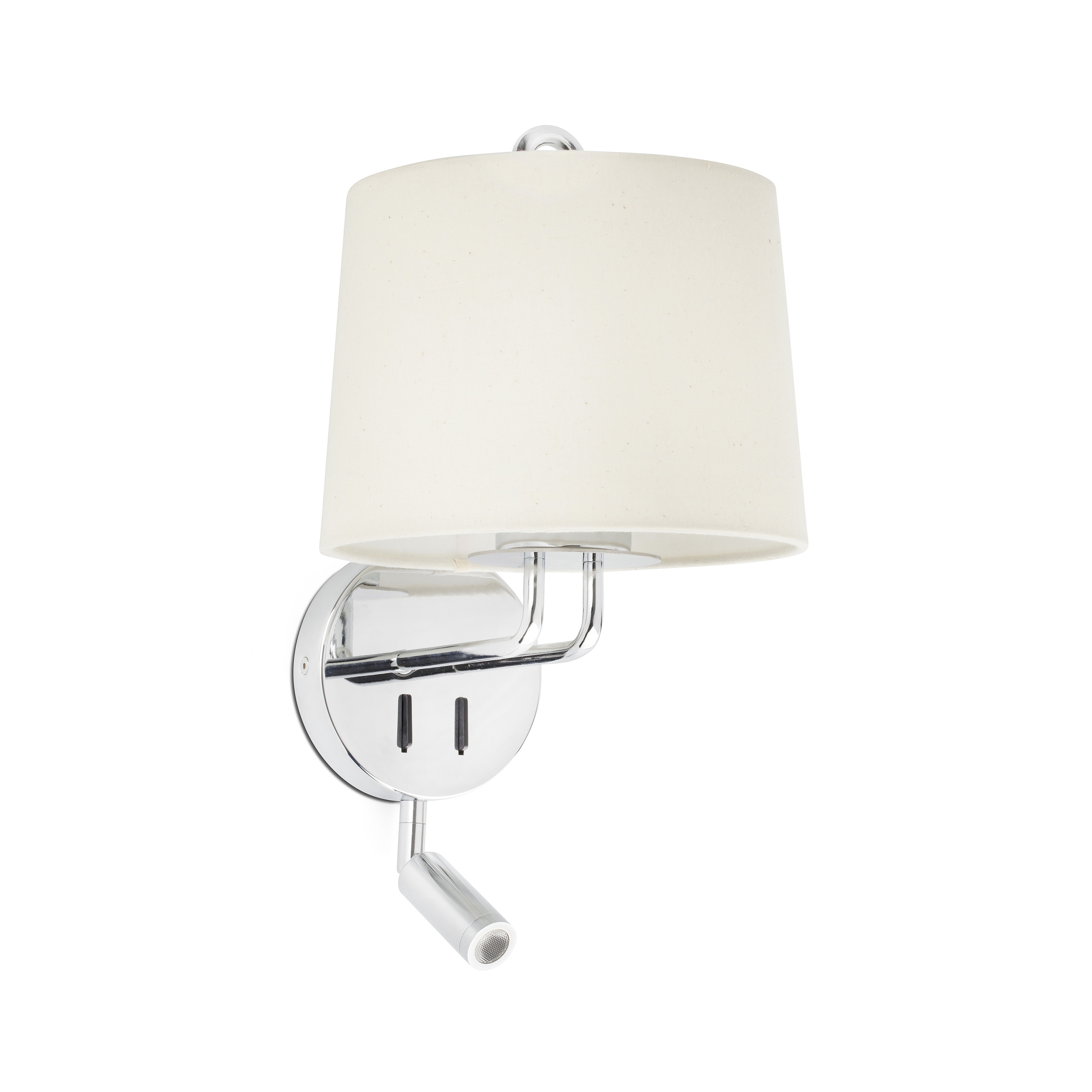 Faro Montreal - applique murale avec interrupteur - 21,5 x cm - 3W LED inclus - beige et chrome