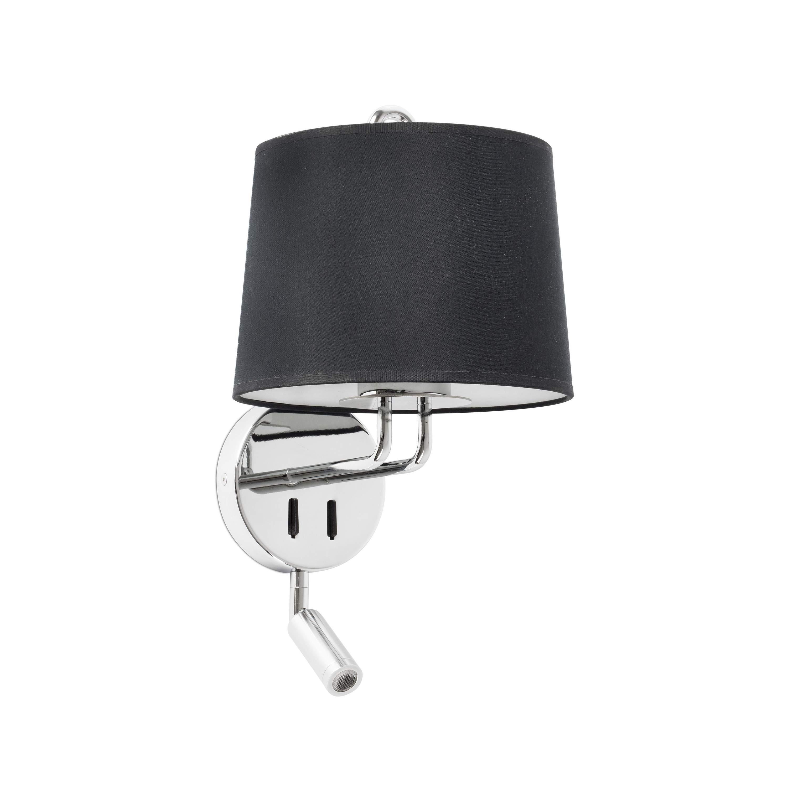 Faro Montreal - applique murale avec interrupteur - 21,5 x cm - 3W LED inclus - noir et chrome
