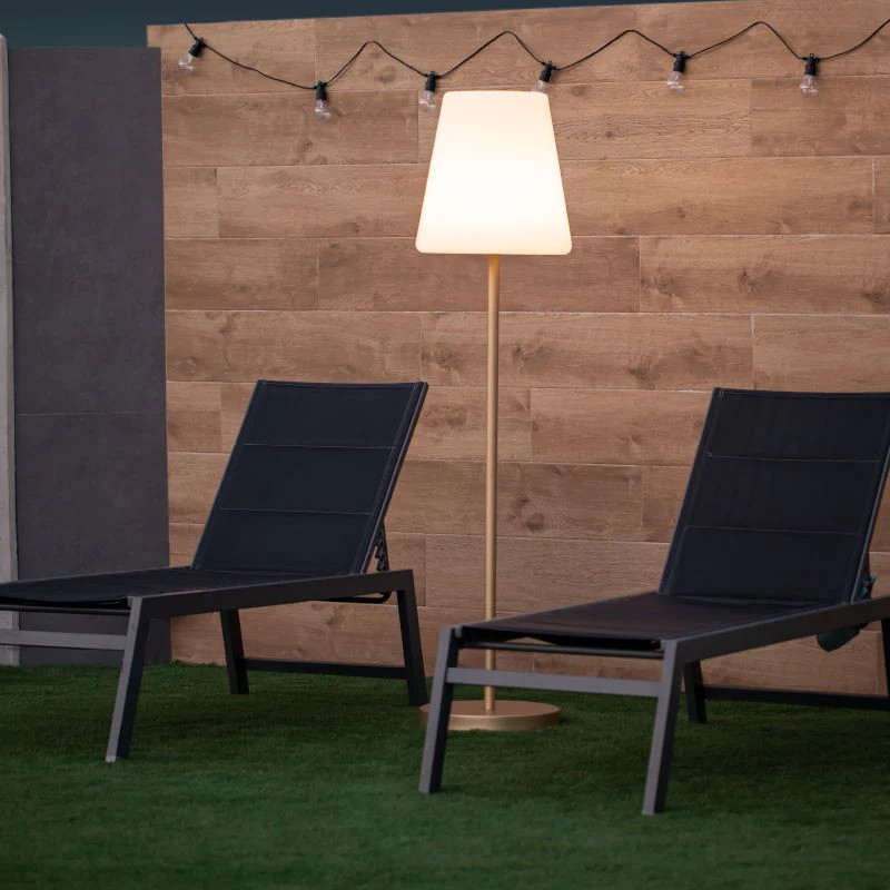 New Garden Lola slim 180 - lampadaire rechargeable avec panneau solaire - Ø44 x - 6,5W LED dimmable inclus - IP65 - or