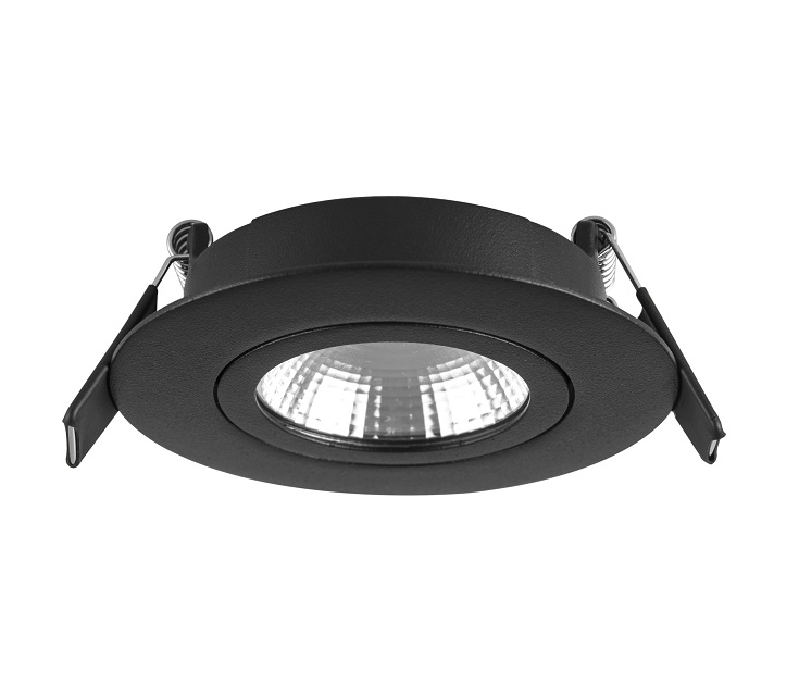 Artdelight Dublin - spot encastré - Ø 83 mm, Ø 68 mm encastré - 6W LED dimmable inclus - noir