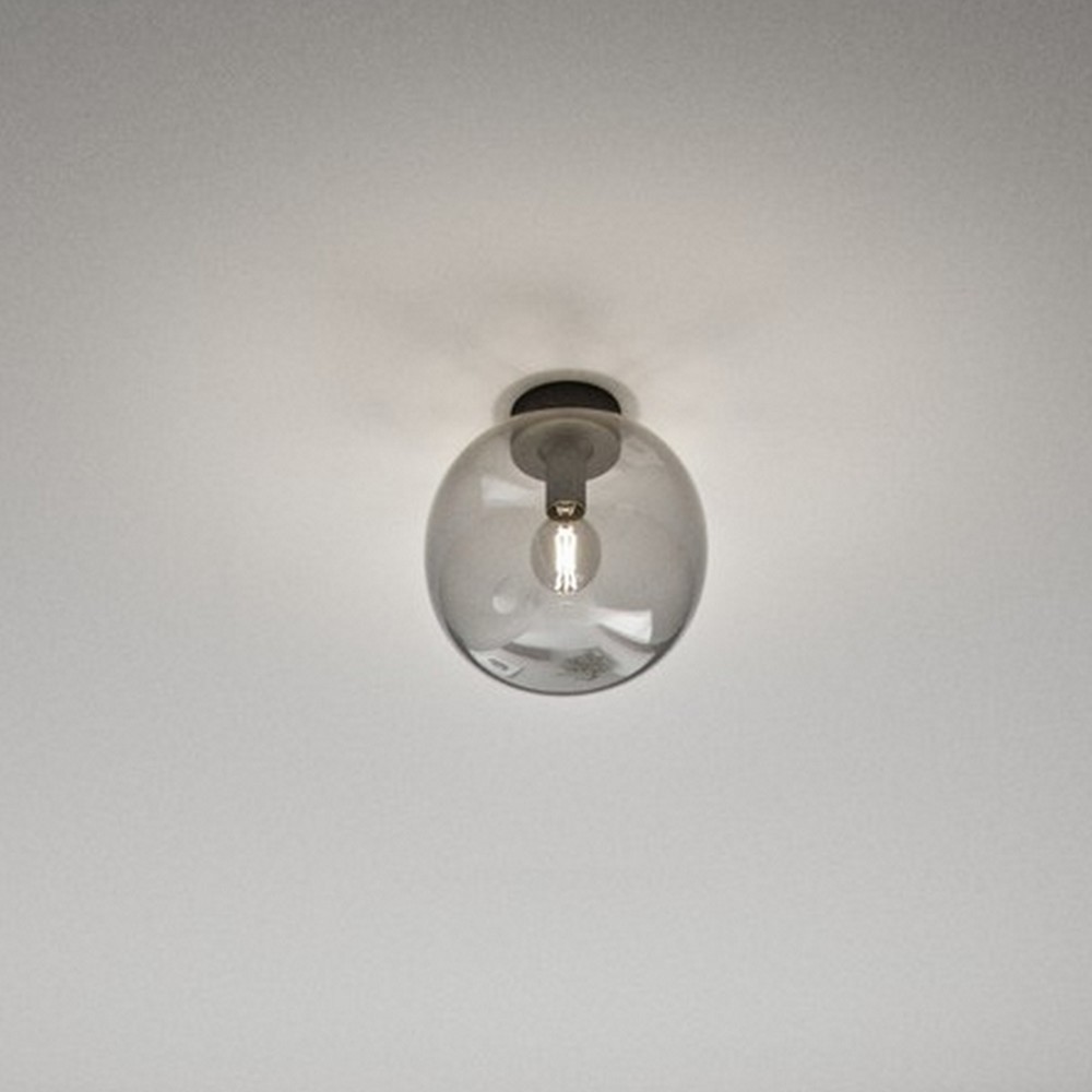 Nordlux Alton - plafonnier - Ø 27,5 x - noir et verre fumé