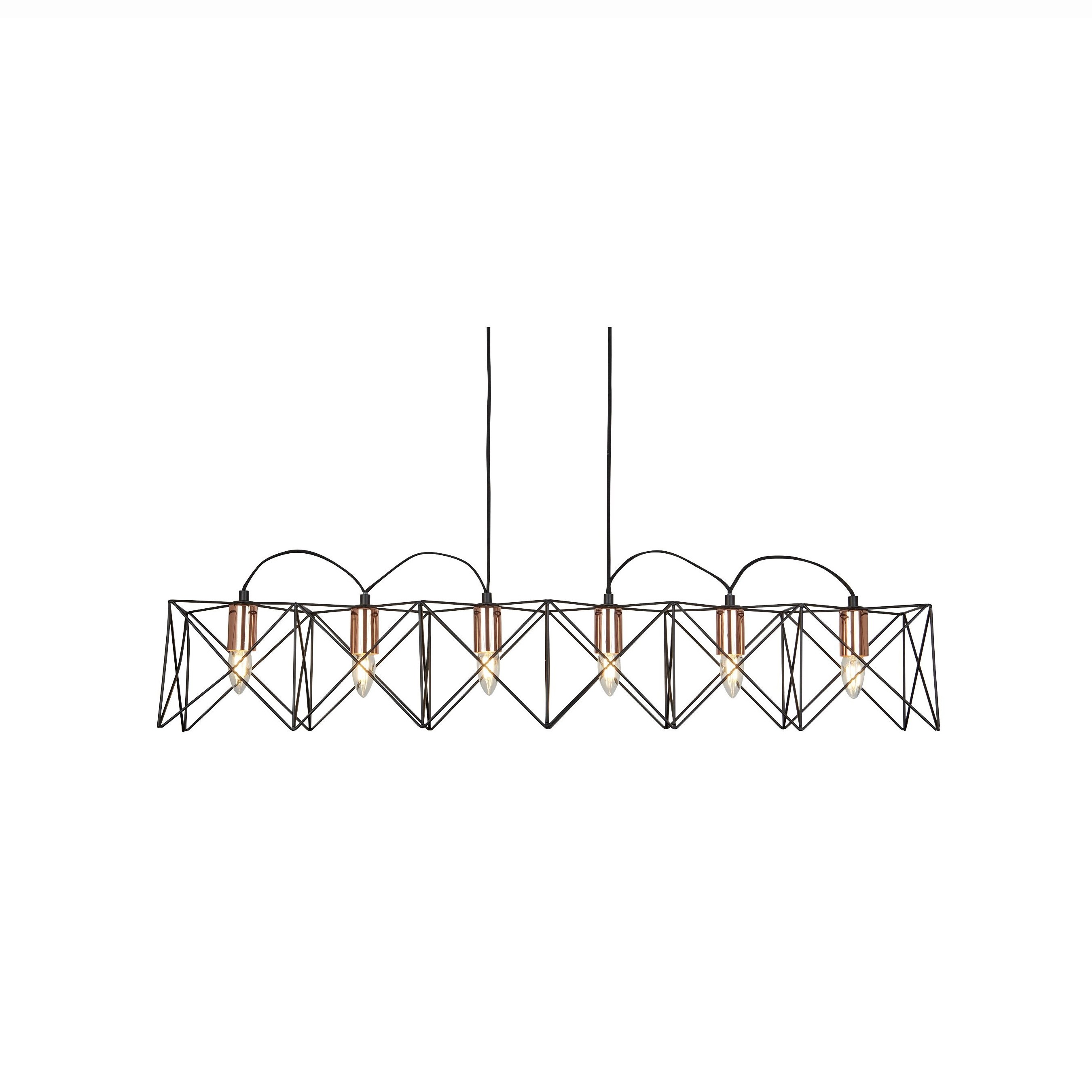 Searchlight Anthea - lampe suspendue - x - noir et cuivre