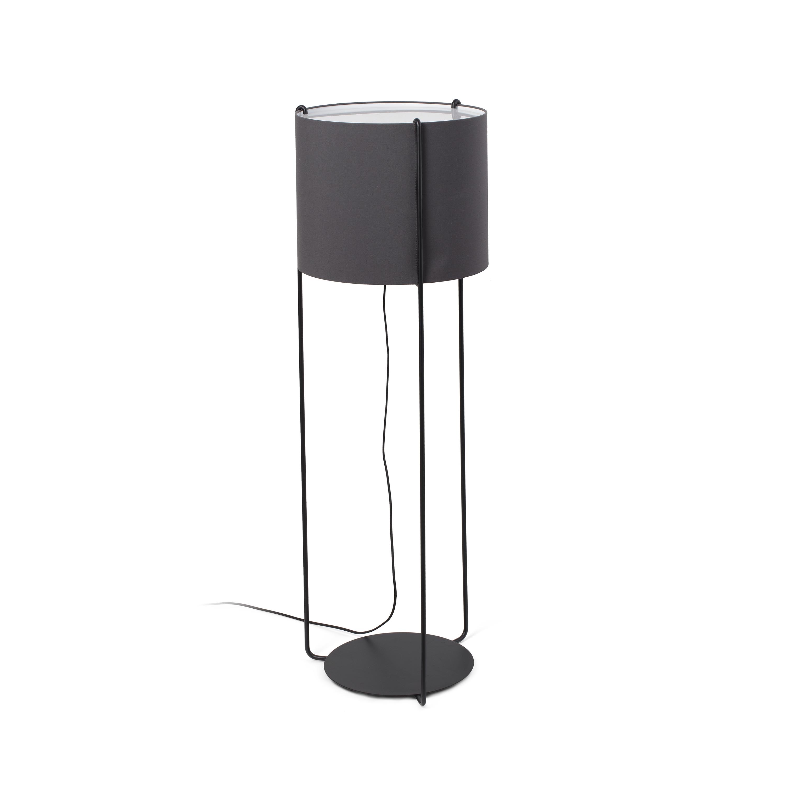 Faro Drum - lampadaire - - noir et gris