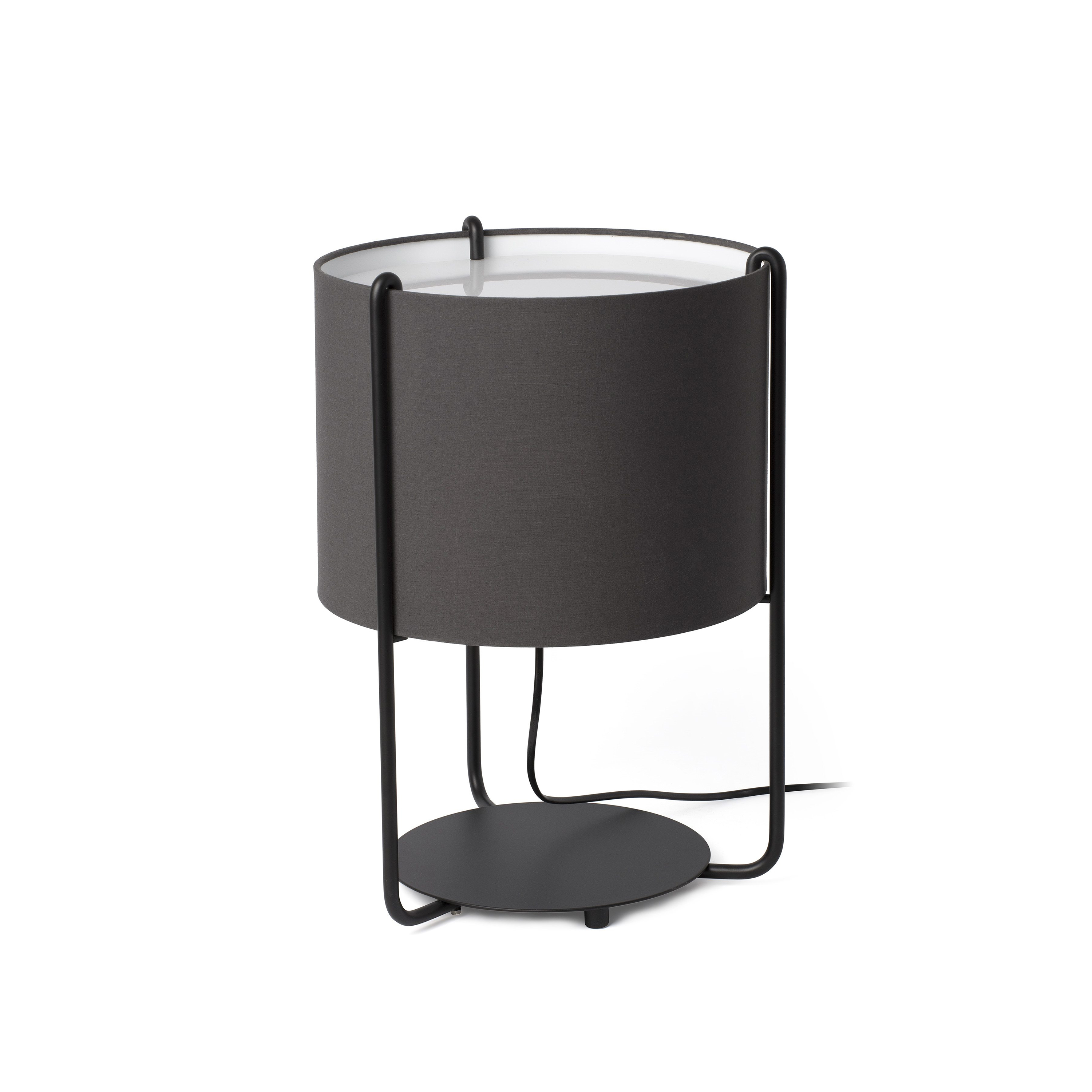 Faro Drum - lampe à poser - Ø cm - noir et gris