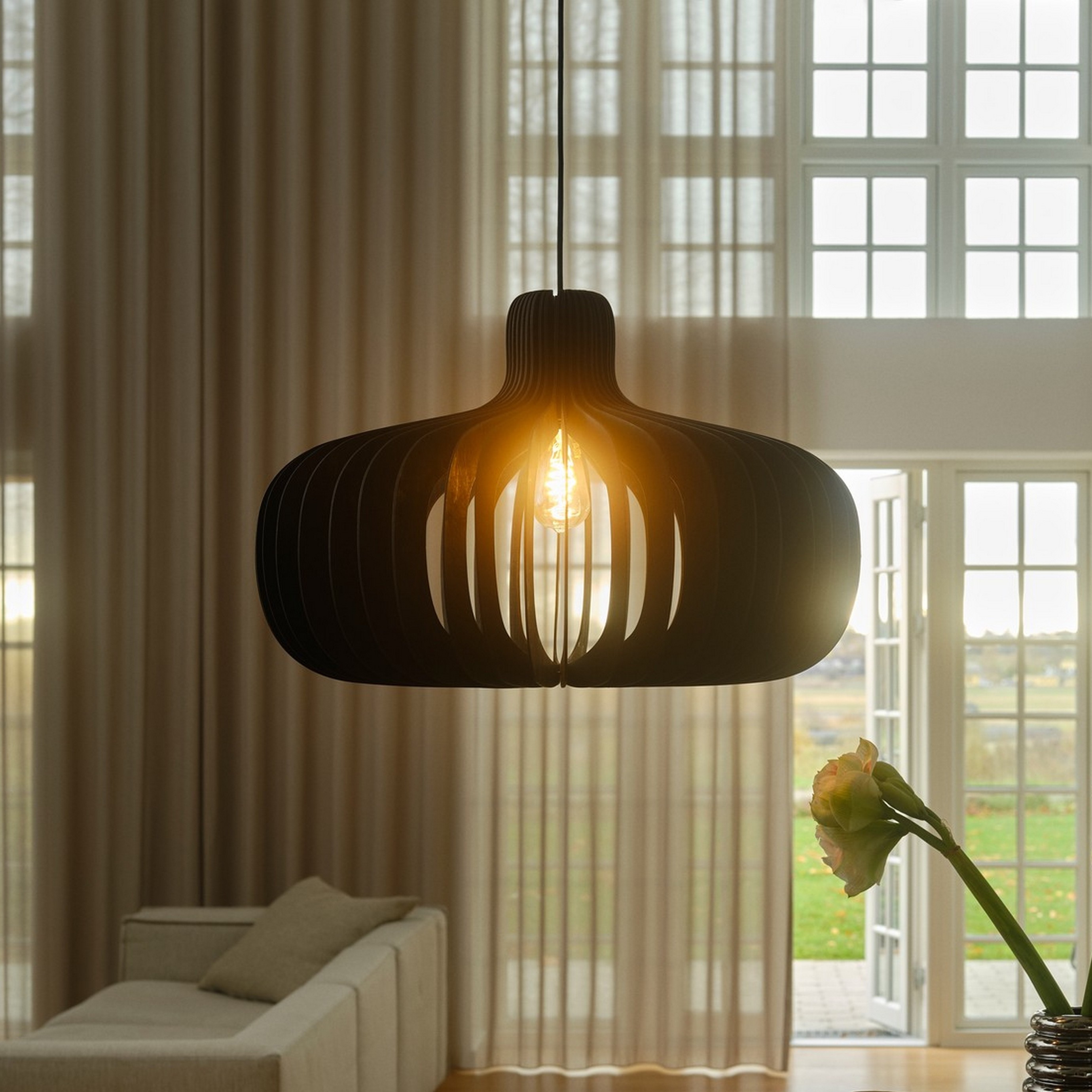 Nordlux Hazo 65 - lampe suspendue - Ø 65,5 x - noir