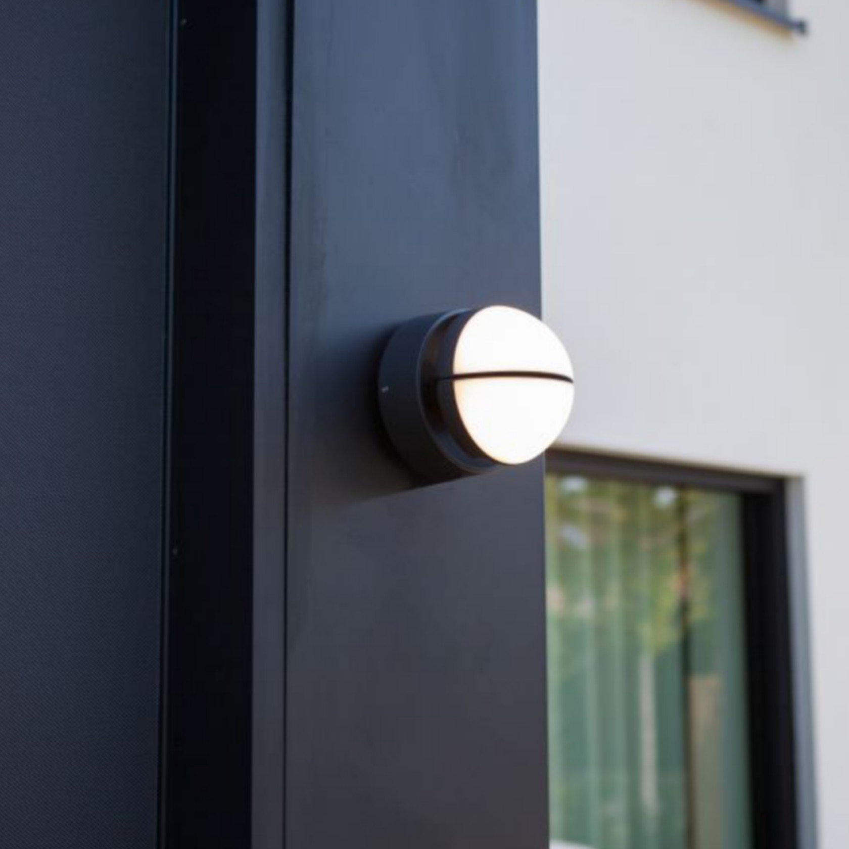 Lutec Eklips - applique murale extérieure - 16,1 x 14,6 x 16,1 cm - 13W LED inclus - IP54 - gris foncé