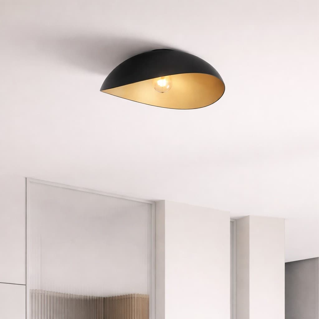 Nova Luce Opsi - plafonnier - Ø cm - noir sablé et or