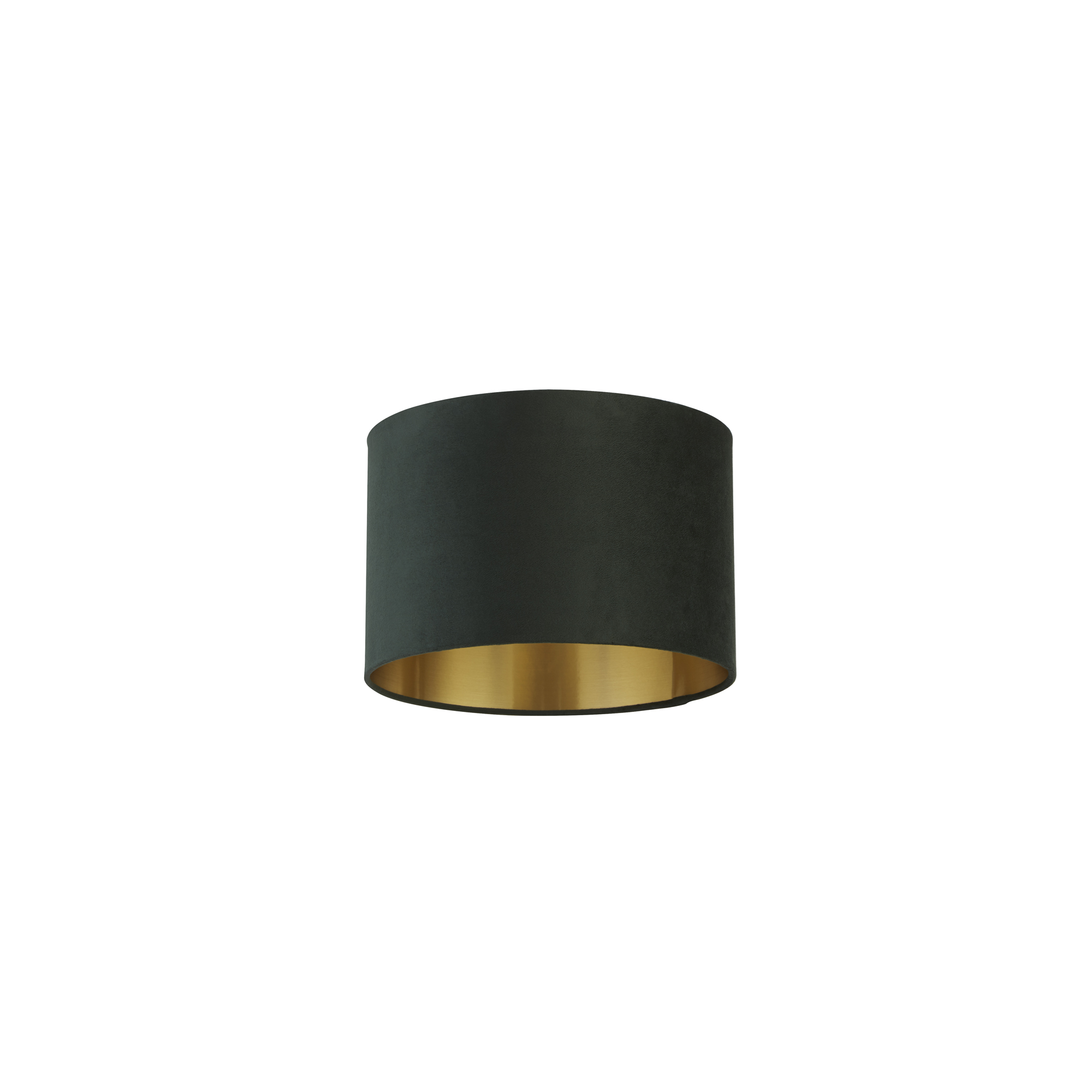 Searchlight Drum Shade - abat-jour - Ø cm - vert foncé et or brossé