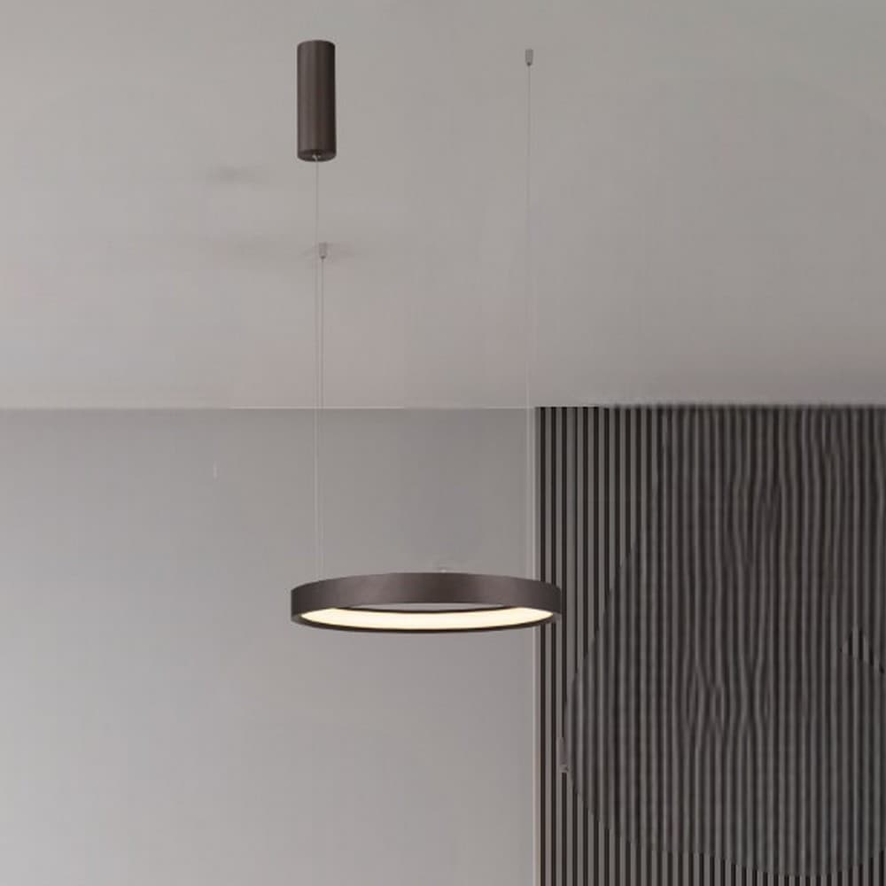 Nova Luce Perrine - lampe suspendue - Ø cm - 22W dimmable LED inclus - brun café brossé