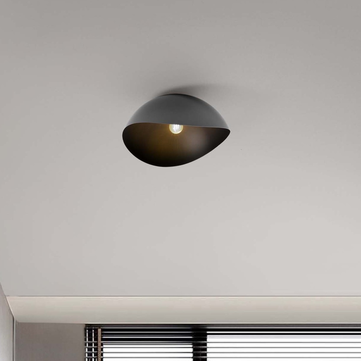 Nova Luce Opsi - plafonnier - Ø cm - noir sablé