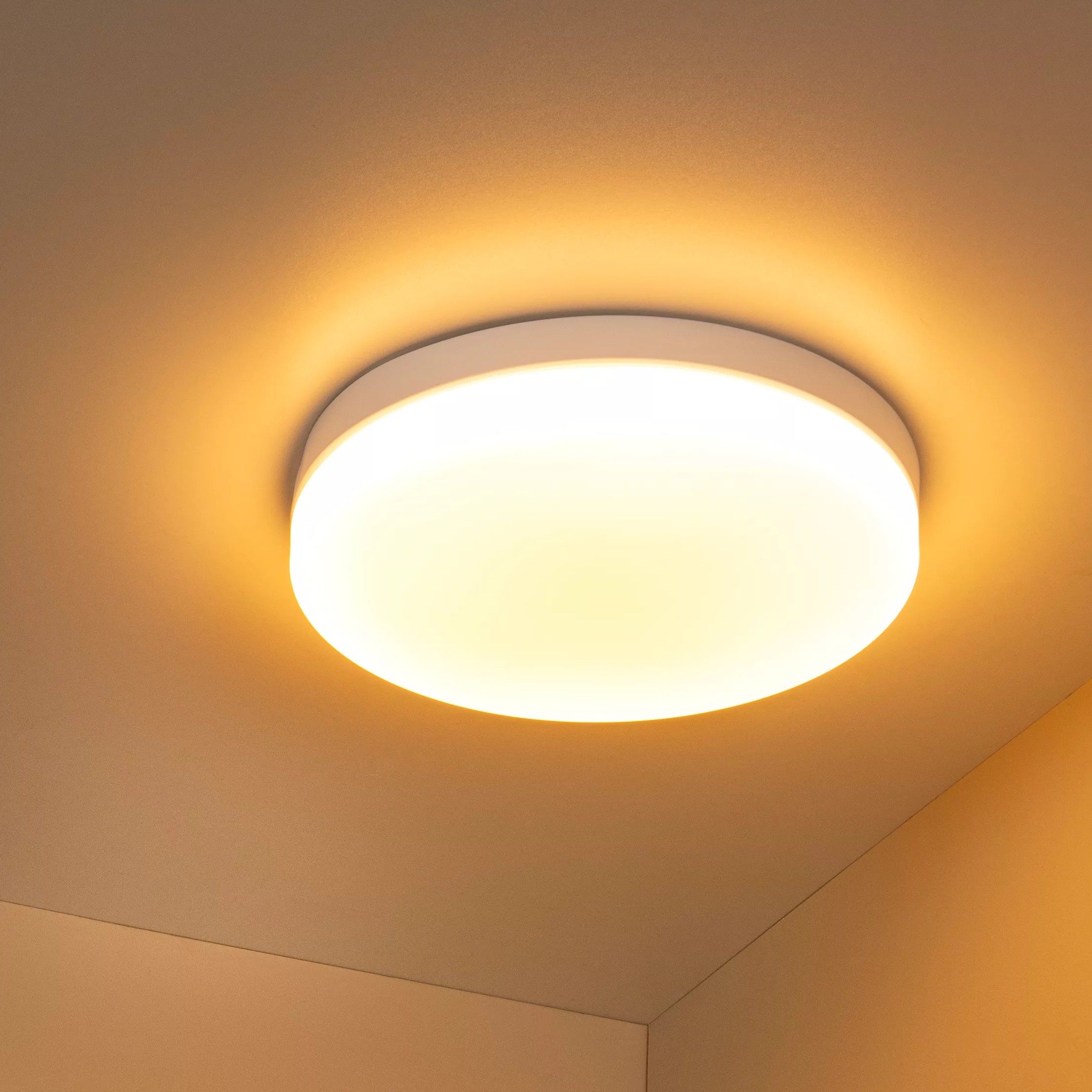 Lucide Biskit - plafonnier avec détecteur de mouvement - Ø ,5 cm - 36W LED inclus - IP44 - blanc