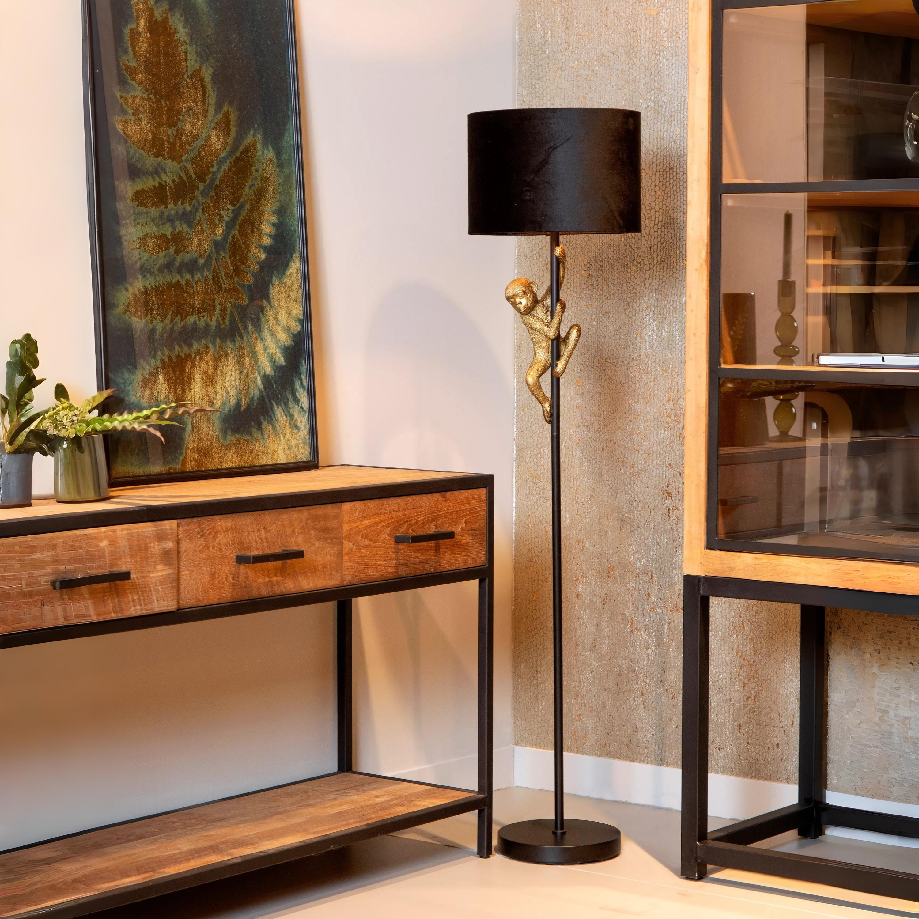 Lucide Extravaganza Chimp - lampadaire - - noir et or