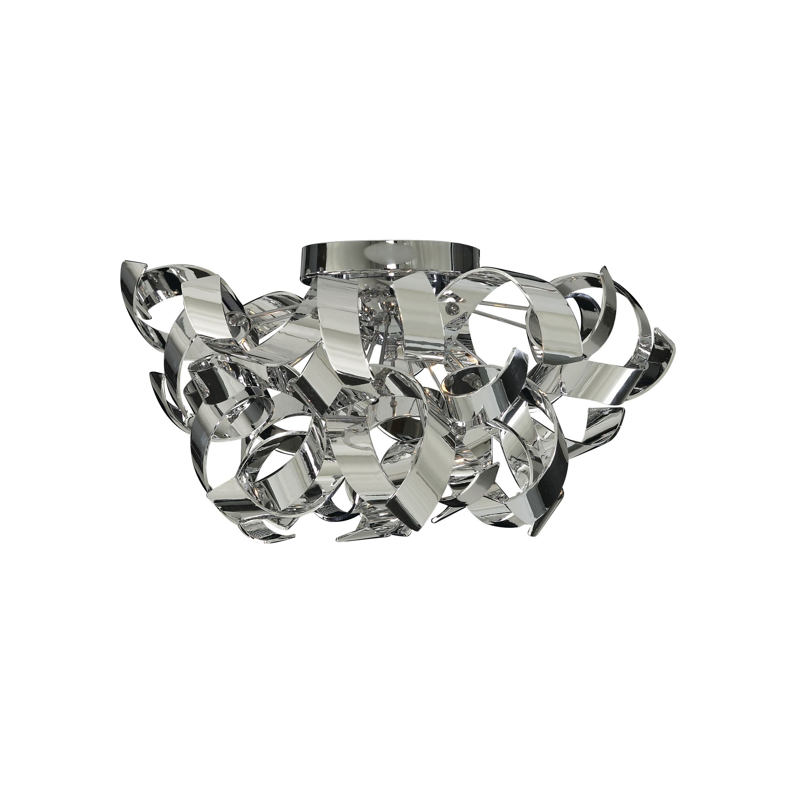 Searchlight Curls - plafonnier - Ø cm - chrome