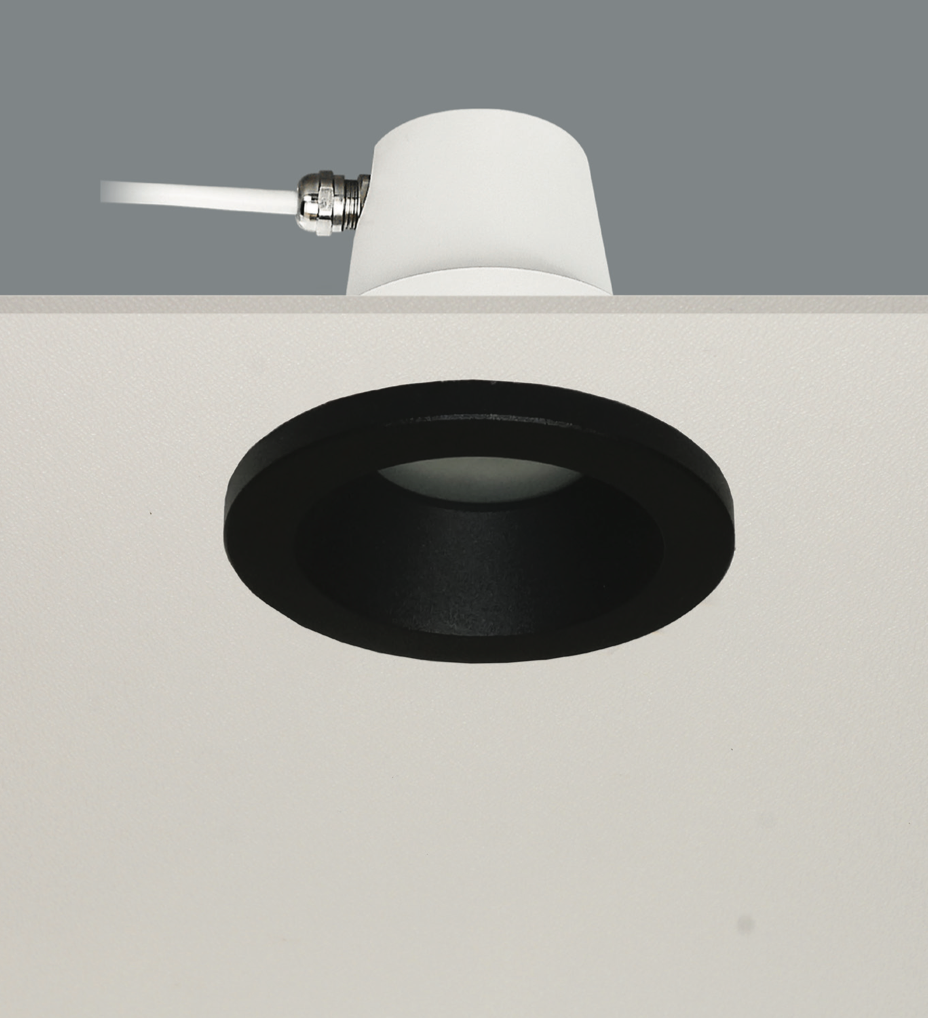 Artdelight Bados - spot encastré 1L - Ø 95 mm, Ø 84 mm encastré - IP65 - noir