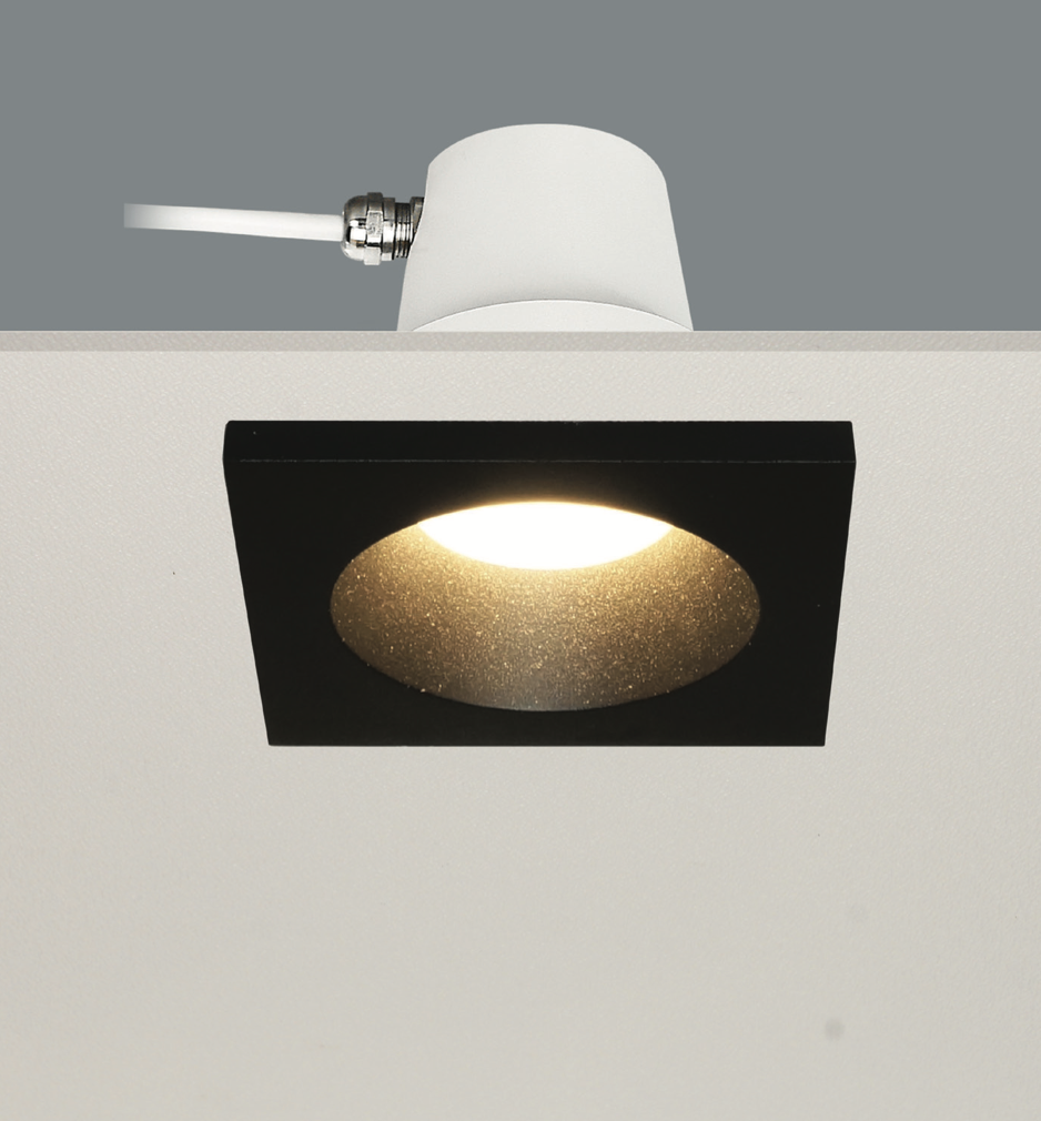 Artdelight Bados - spot encastrable 1L - mm, Ø 84 mm encastrable - IP65 - noir