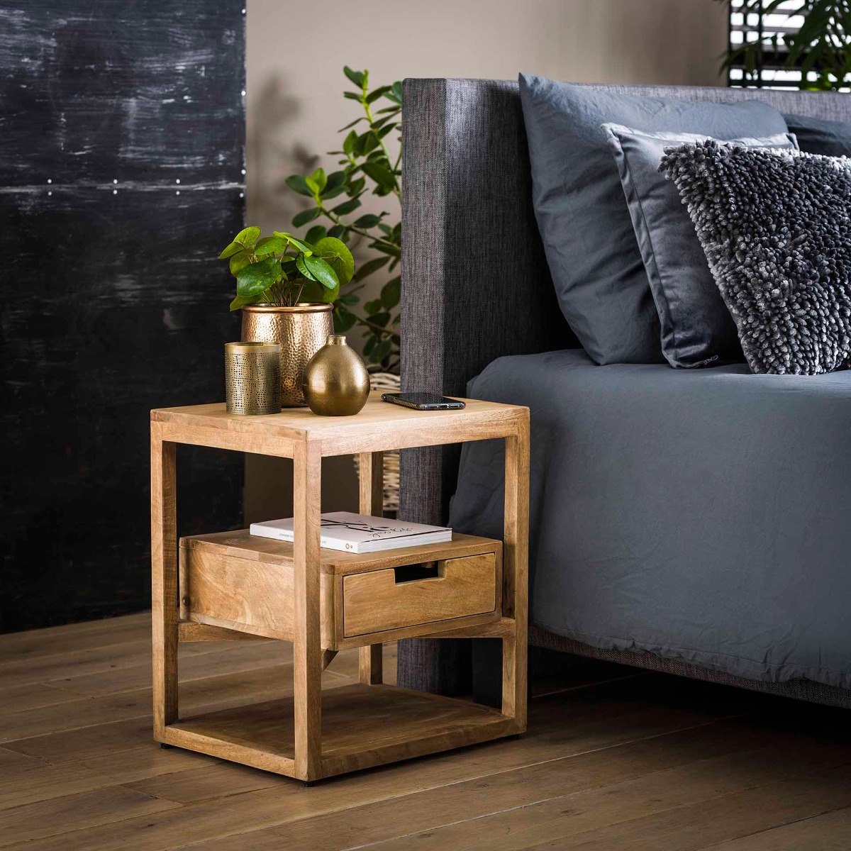 Vico Sahara - table de chevet - x - bois de manguier