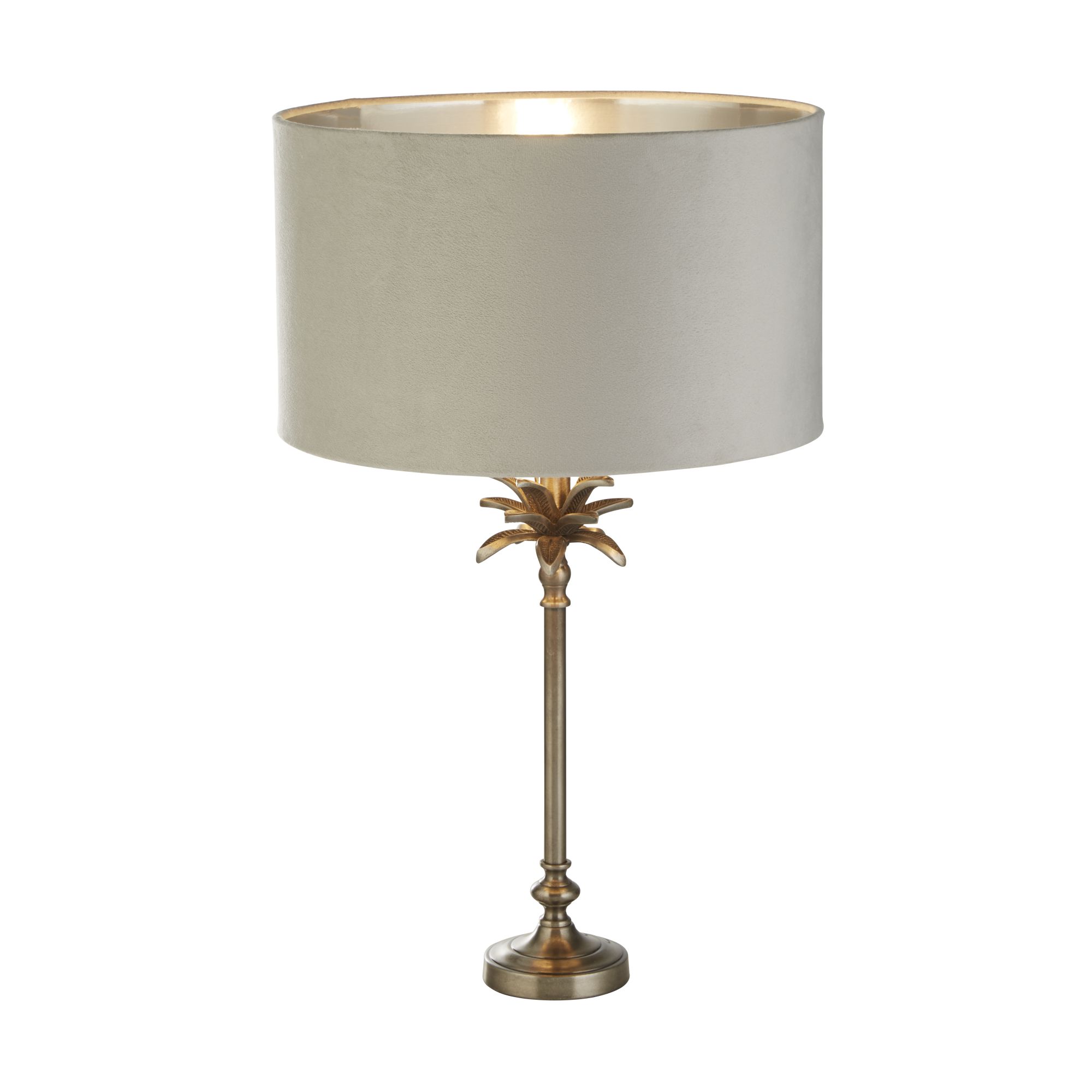 Searchlight Palm - lampe à poser - Ø cm - nickel antique et gris