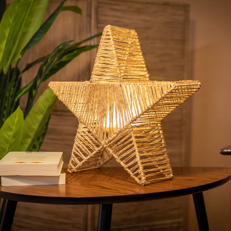 New Garden Sisine Star 60 - lampe de table rechargeable par télécommande - x 12,5 cm - 9W dimmable LED inclus - IP54 - naturel