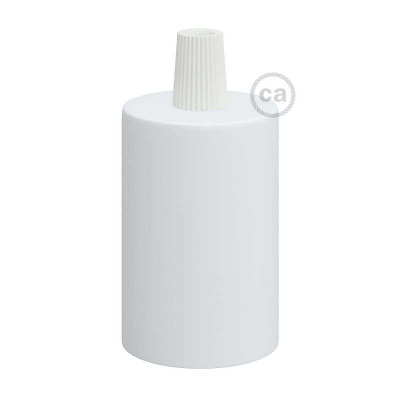 Creative Cables - Raccord E27 avec porte-câble conique en plastique - Ø 4,2 x 6,2 cm - blanc