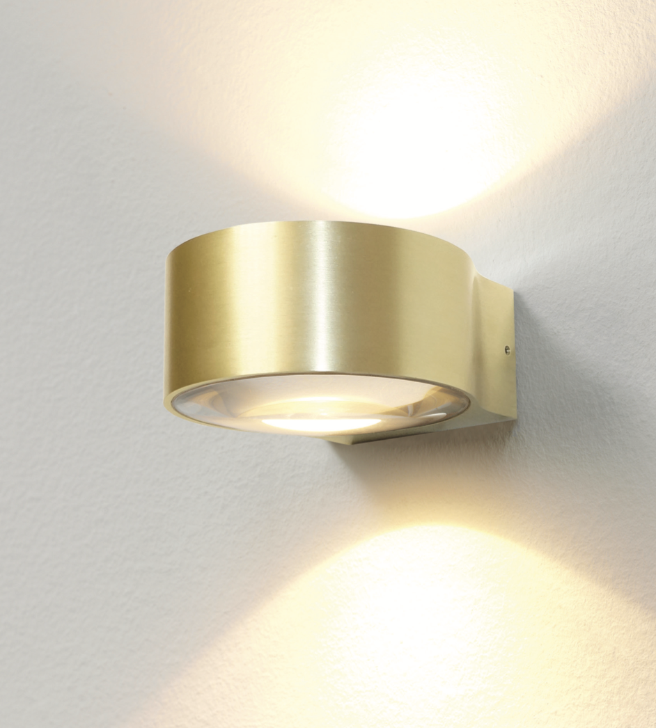 Artdelight Hudson - applique murale - 10,5 x 11,8 x 6,5 cm - W LED dimmable inclus - IP54 - or brossé