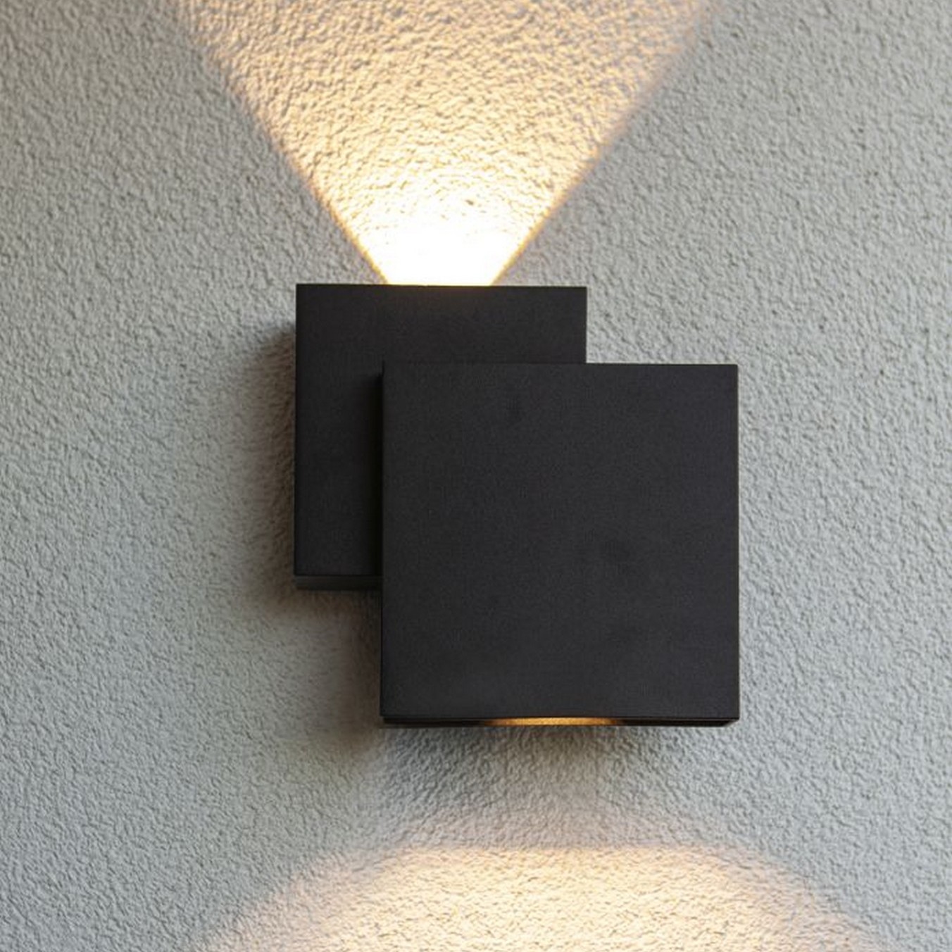 Lutec Rialto - Applique d"extérieur - 6,4 x 19,5 x 19,5 cm - 21W LED inclus - IP44 - noir mat