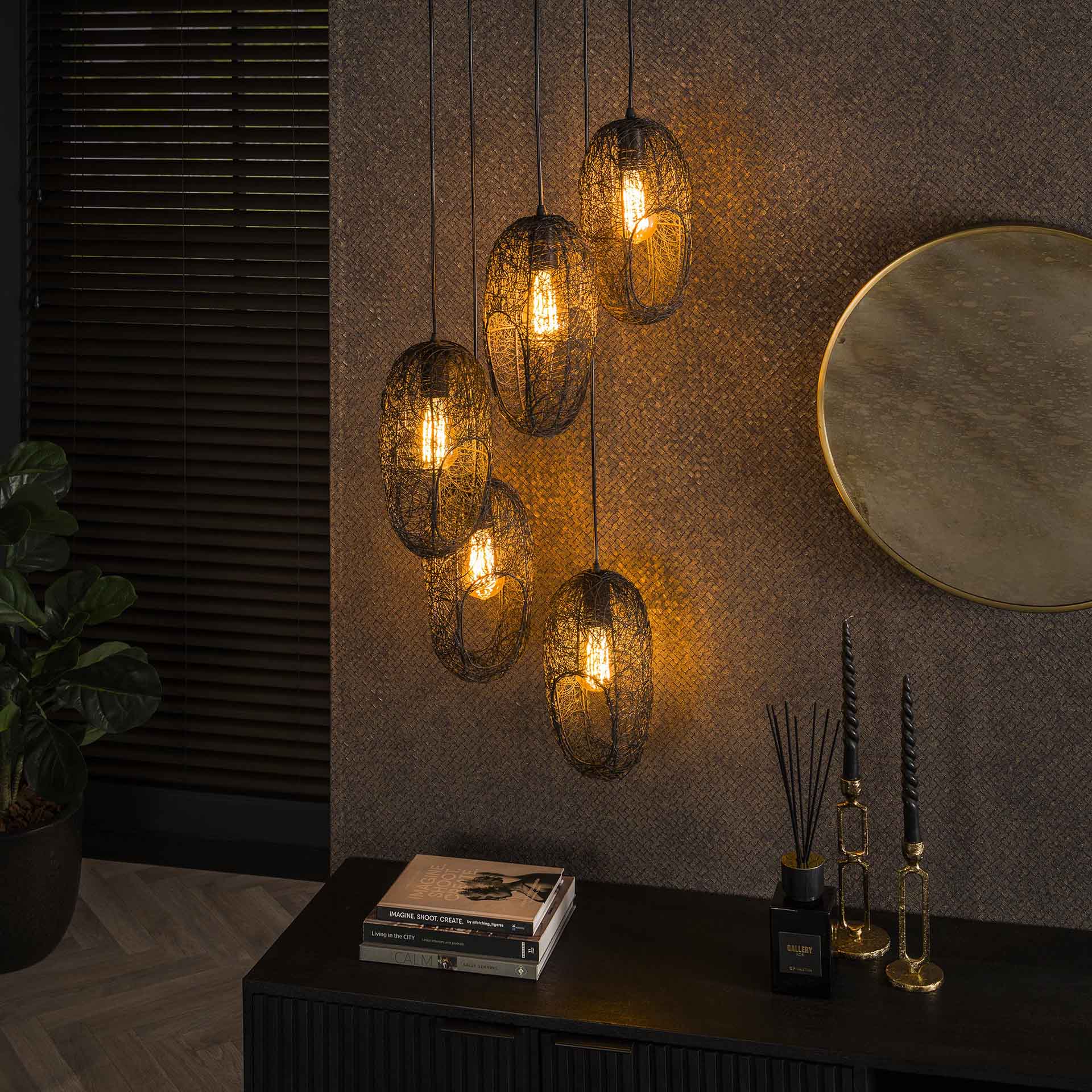Vico Open Eye Wire - lampe suspendue - Ø cm - noir