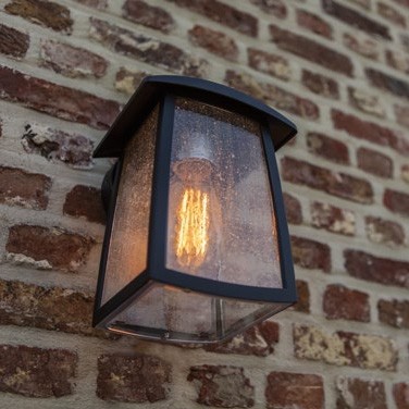 Lutec Kelsey - Applique d"extérieur - x - IP44 - verre dépoli - noir