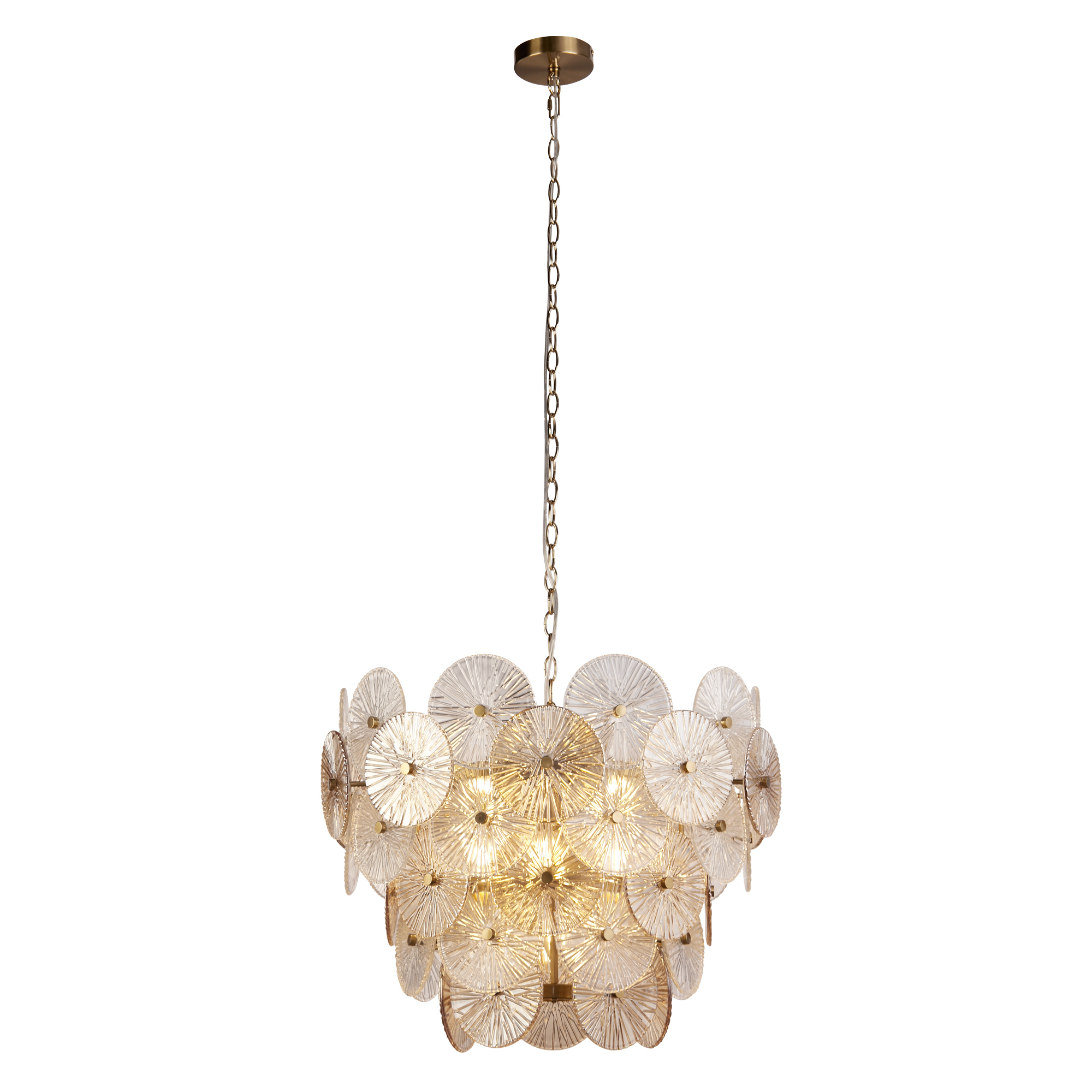 Searchlight Wagon - lampe suspendue - Ø cm - bronze, transparent et ambre