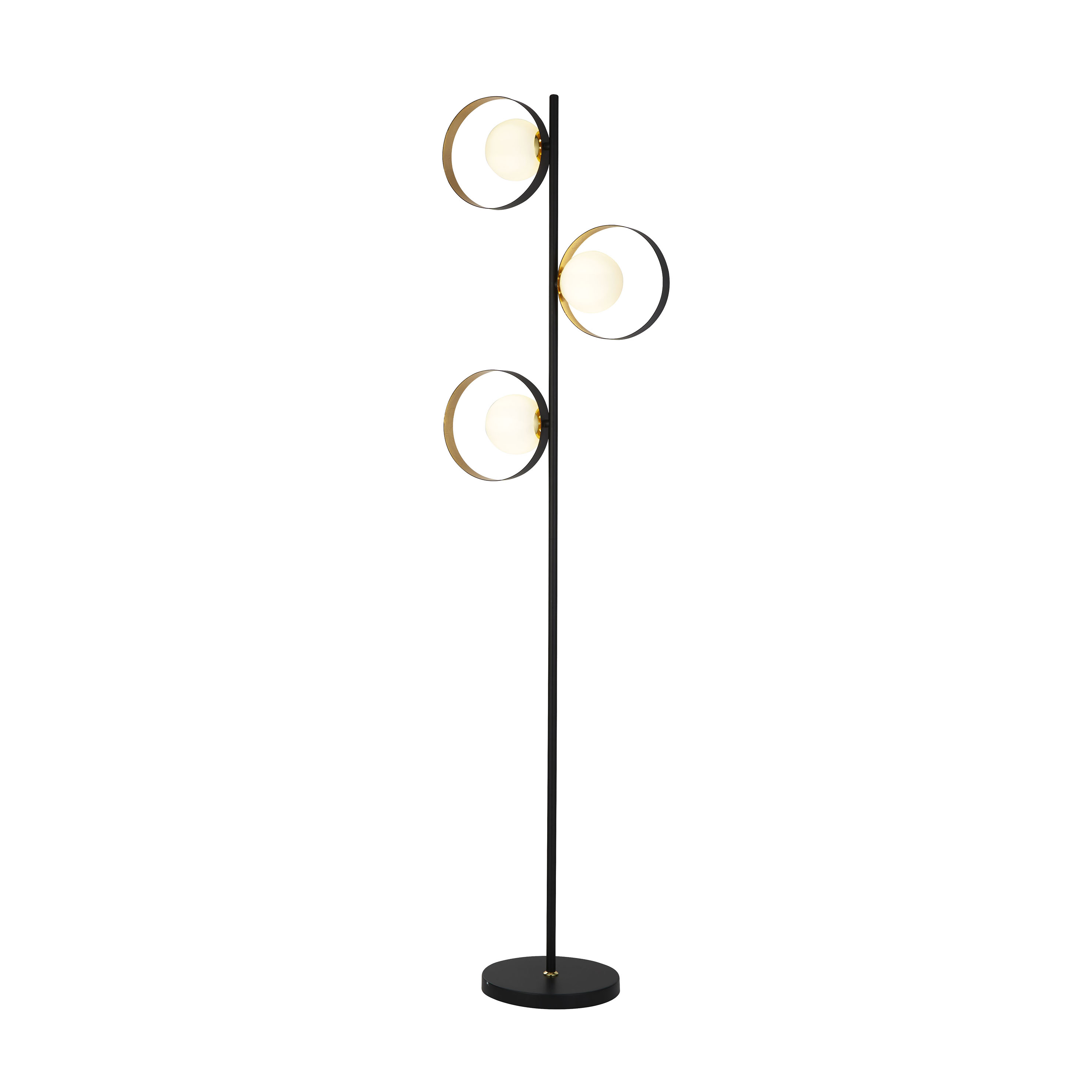 Searchlight Orbital - lampadaire - 148,5 x cm - noir et or