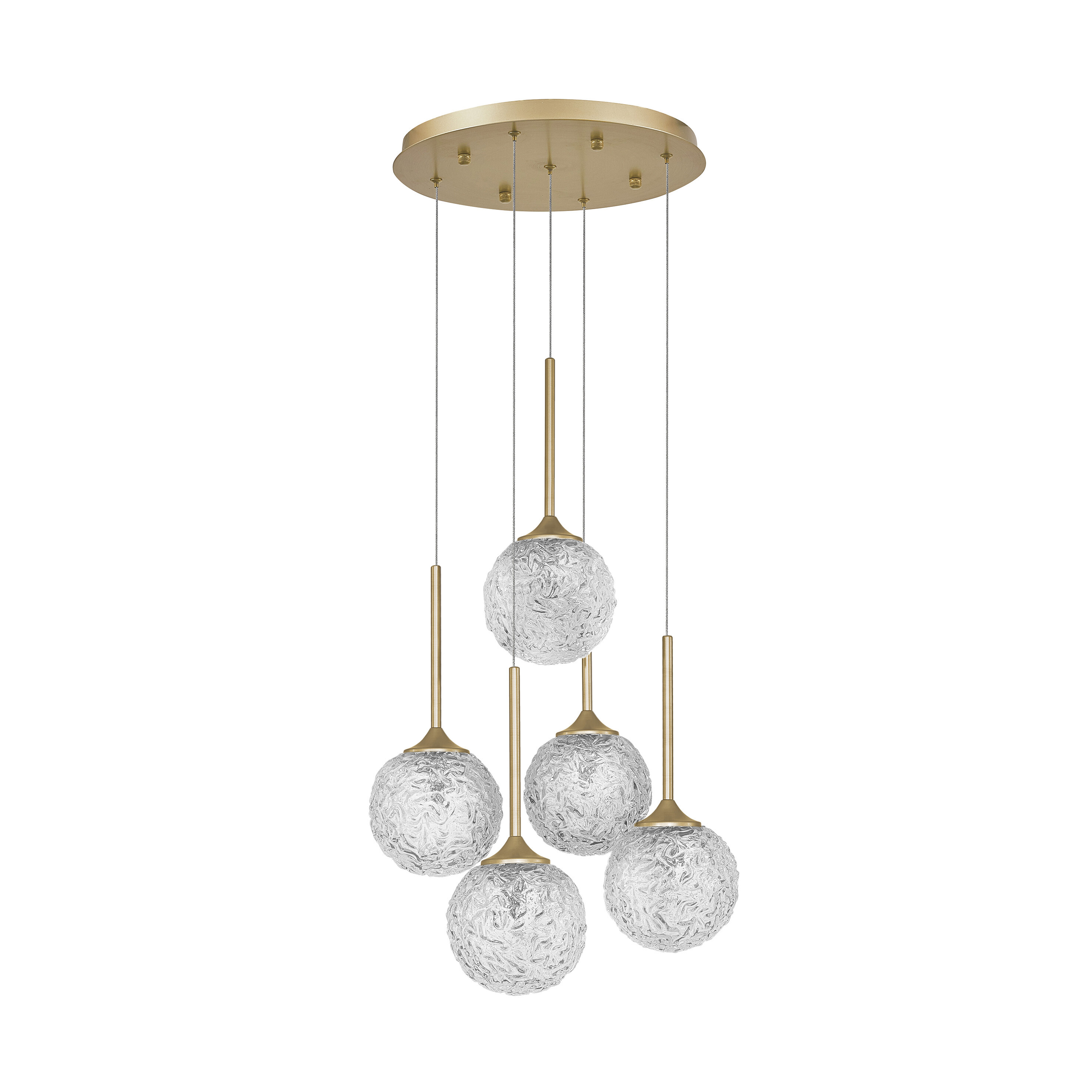 Nova Luce Mirano - lampe suspendue - Ø cm - laiton doré et transparent — vue 3
