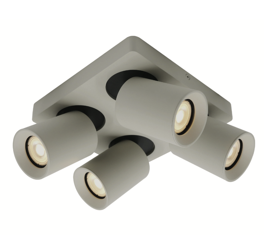 Artdelight Megano - spot en saillie 4L - x 11,5 cm - gris soie