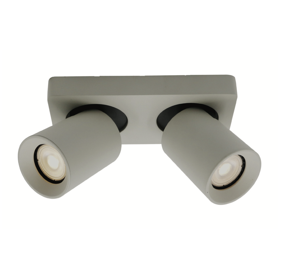 Artdelight Megano - spot en saillie 2L - x 11,5 cm - gris soie