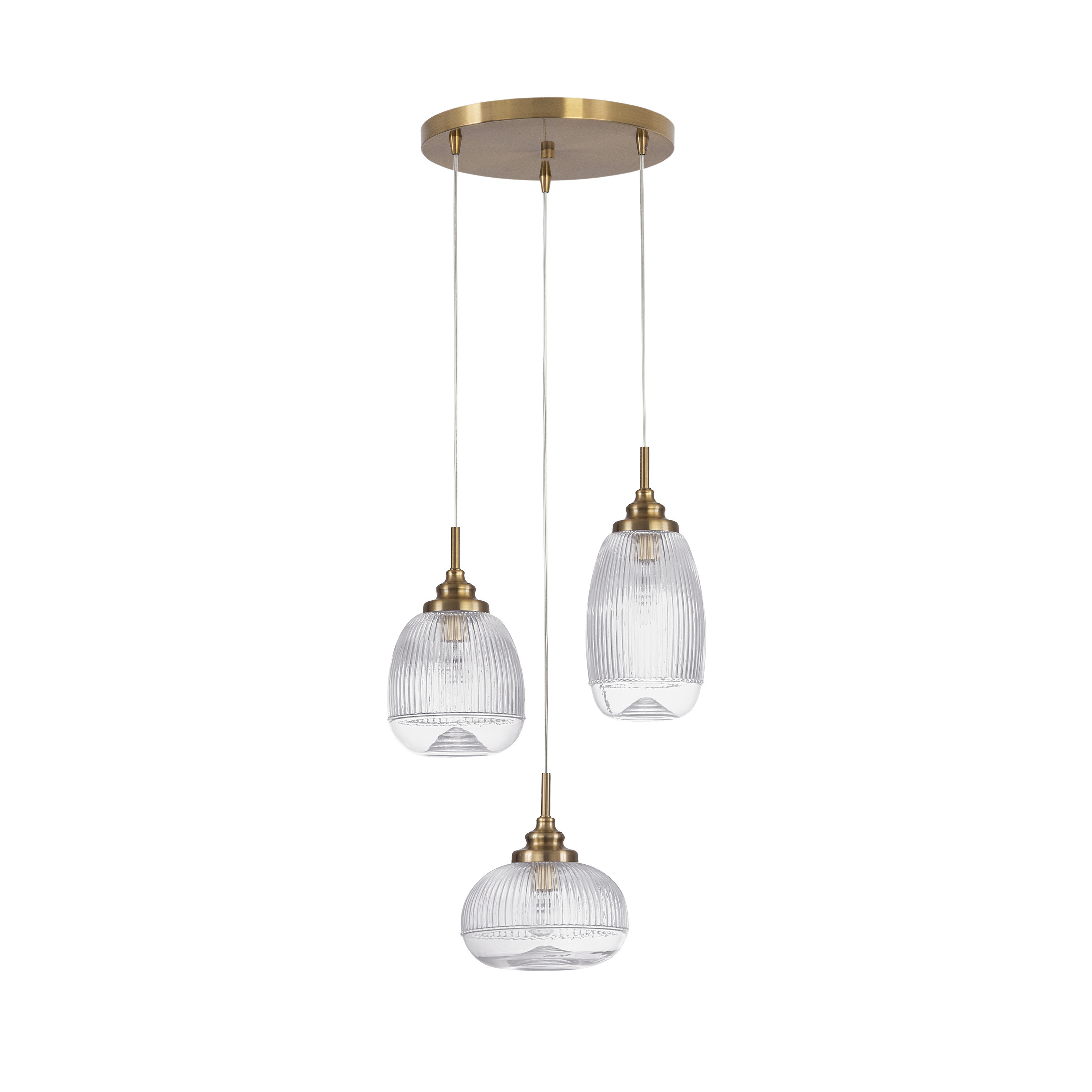 Nova Luce Mond - lampe suspendue - Ø cm - or satiné et transparent — vue 3