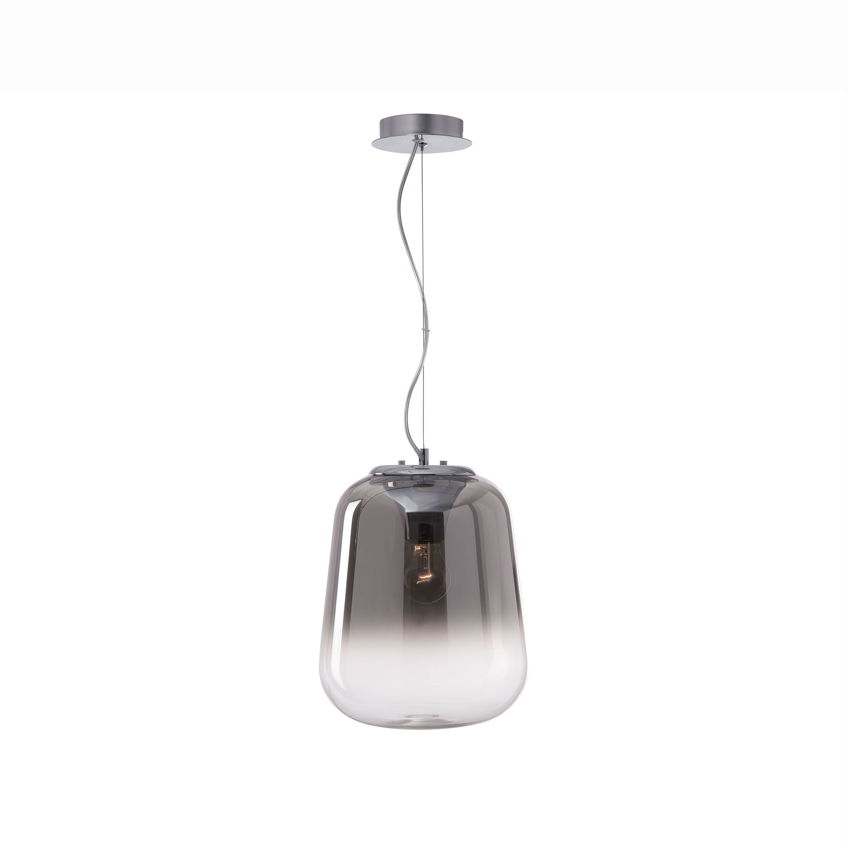 Nova Luce Oliverio - lampe suspendue - Ø cm - verre fumé et chrome