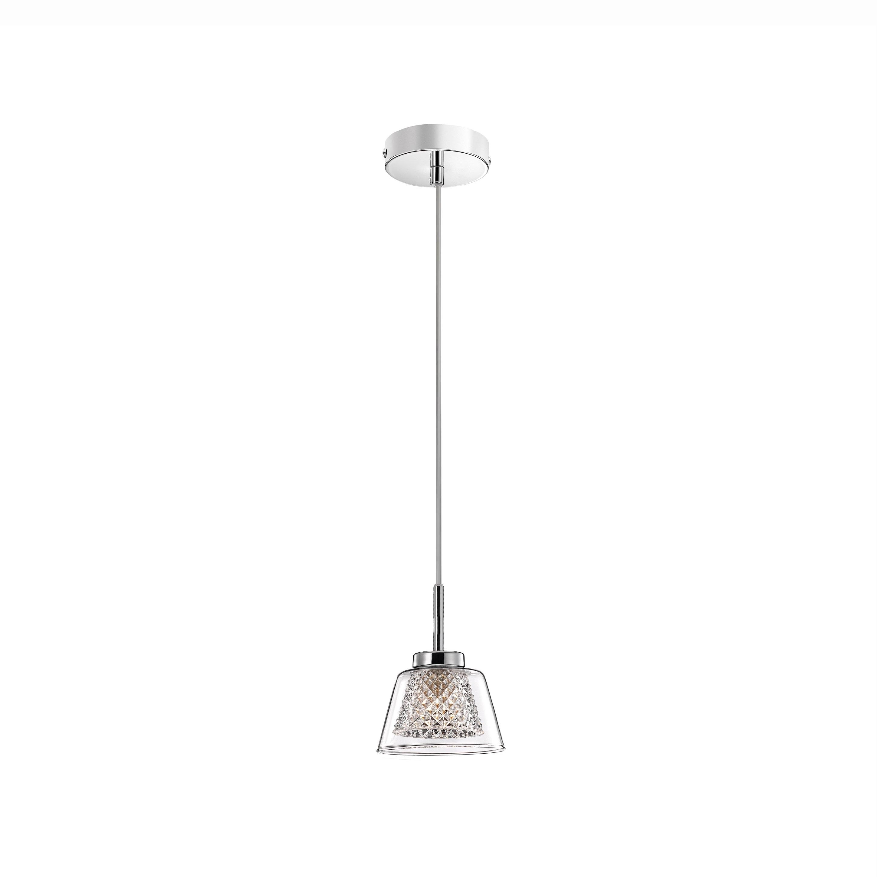 Nova Luce Boccale - lampe suspendue - Ø cm - chrome et transparent